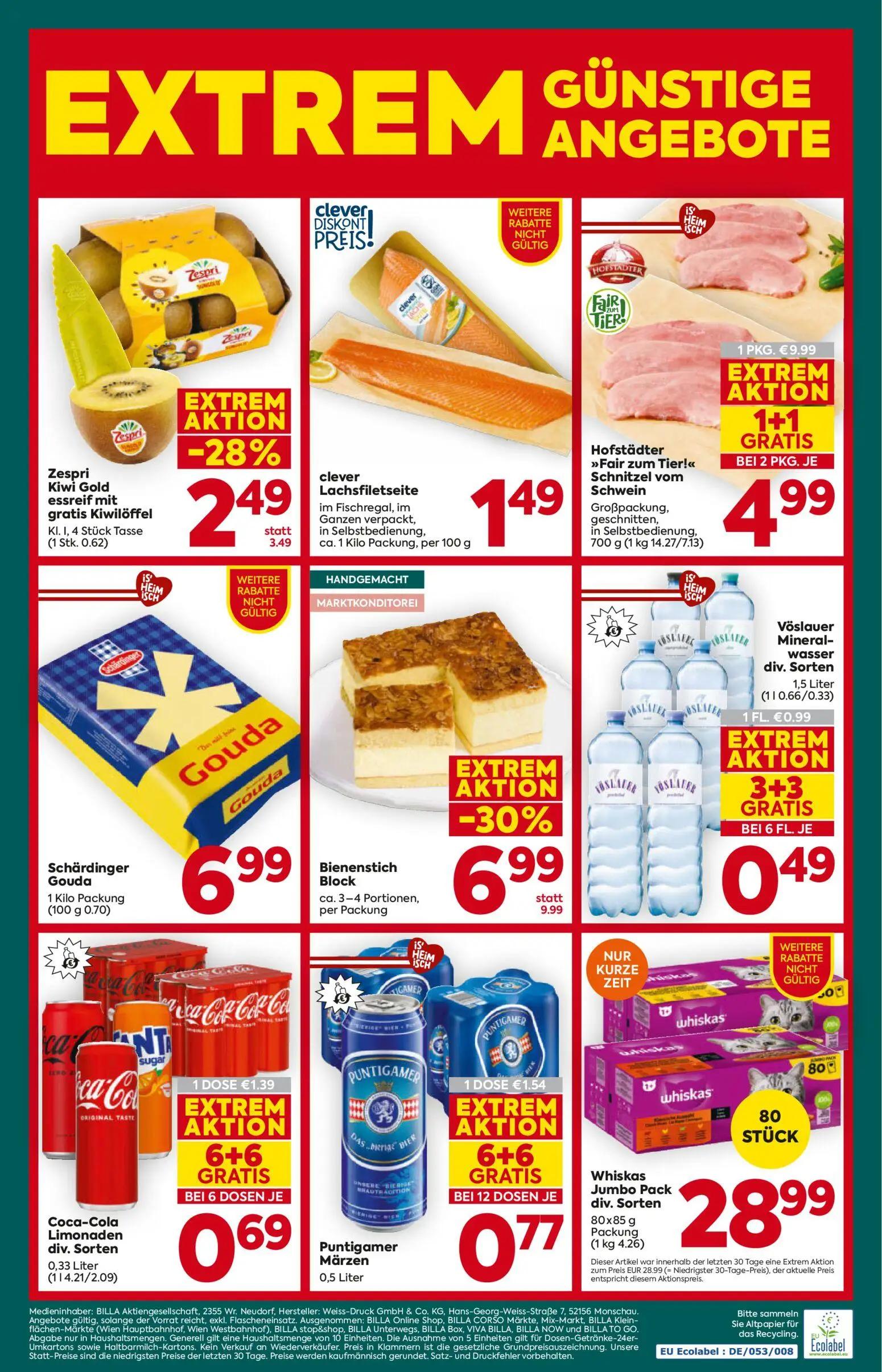 Billa Plus Prospekt, Seite 16 von 16 — Hofstädter "Fair zum Tier!" Schnitzel vom Schwein Großpackung, geschnitten, in Selbst…