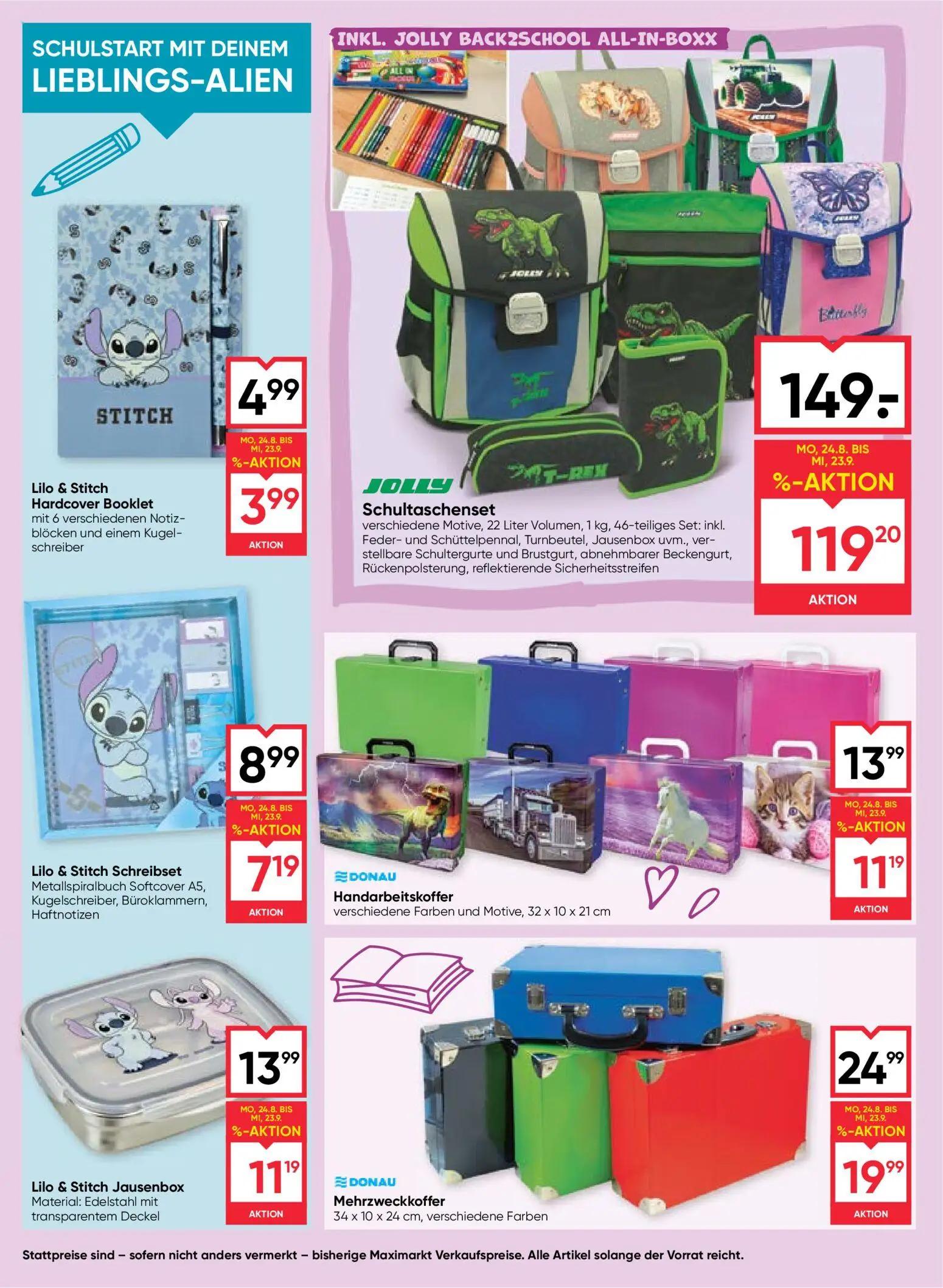 Maximarkt Prospekt, Seite 4 von 20 — Jolly Schultaschenset, Donau Mehrzweckkoffer, Donau Handarbeitskoffer