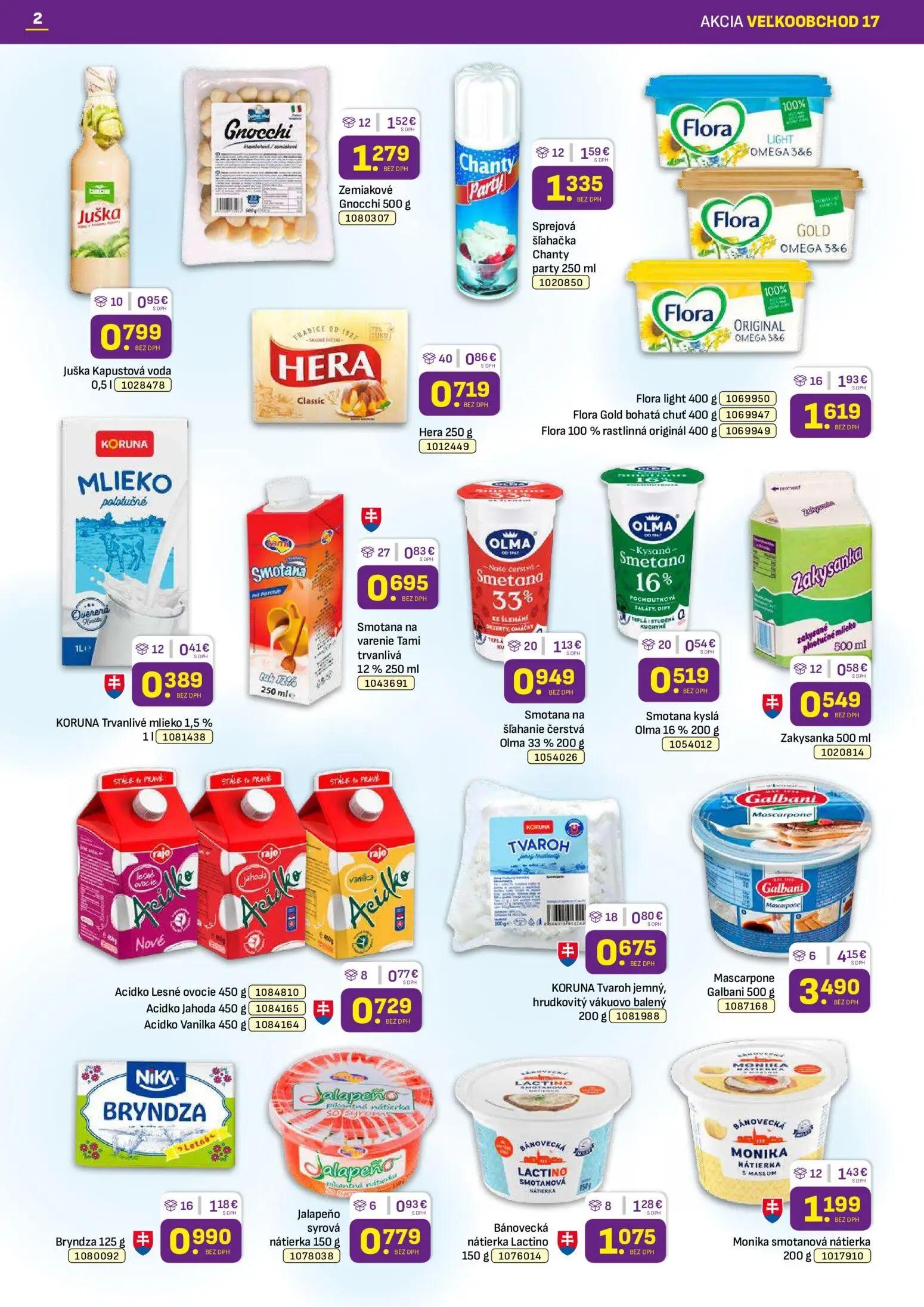 Libex leták, strana 2 z 36 — Mascarpone Galbani, Flora light, Flora Gold bohatá chuť