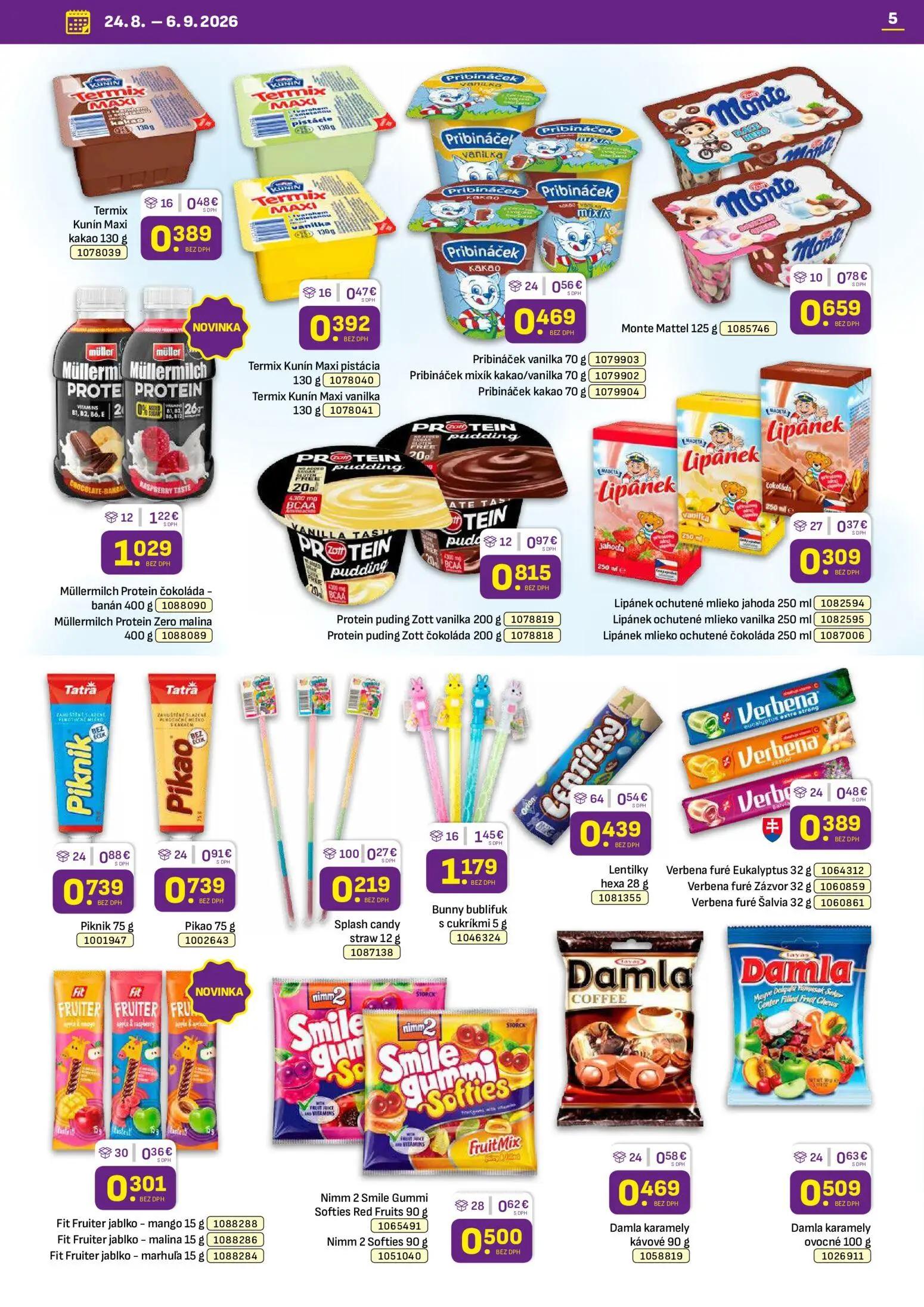 Libex leták, strana 5 z 36 — Termix Kunín Maxi kakao 130 g, Termix Kunín Maxi pistácia 130 g, Termix Kunín Maxi vanilka 130 g