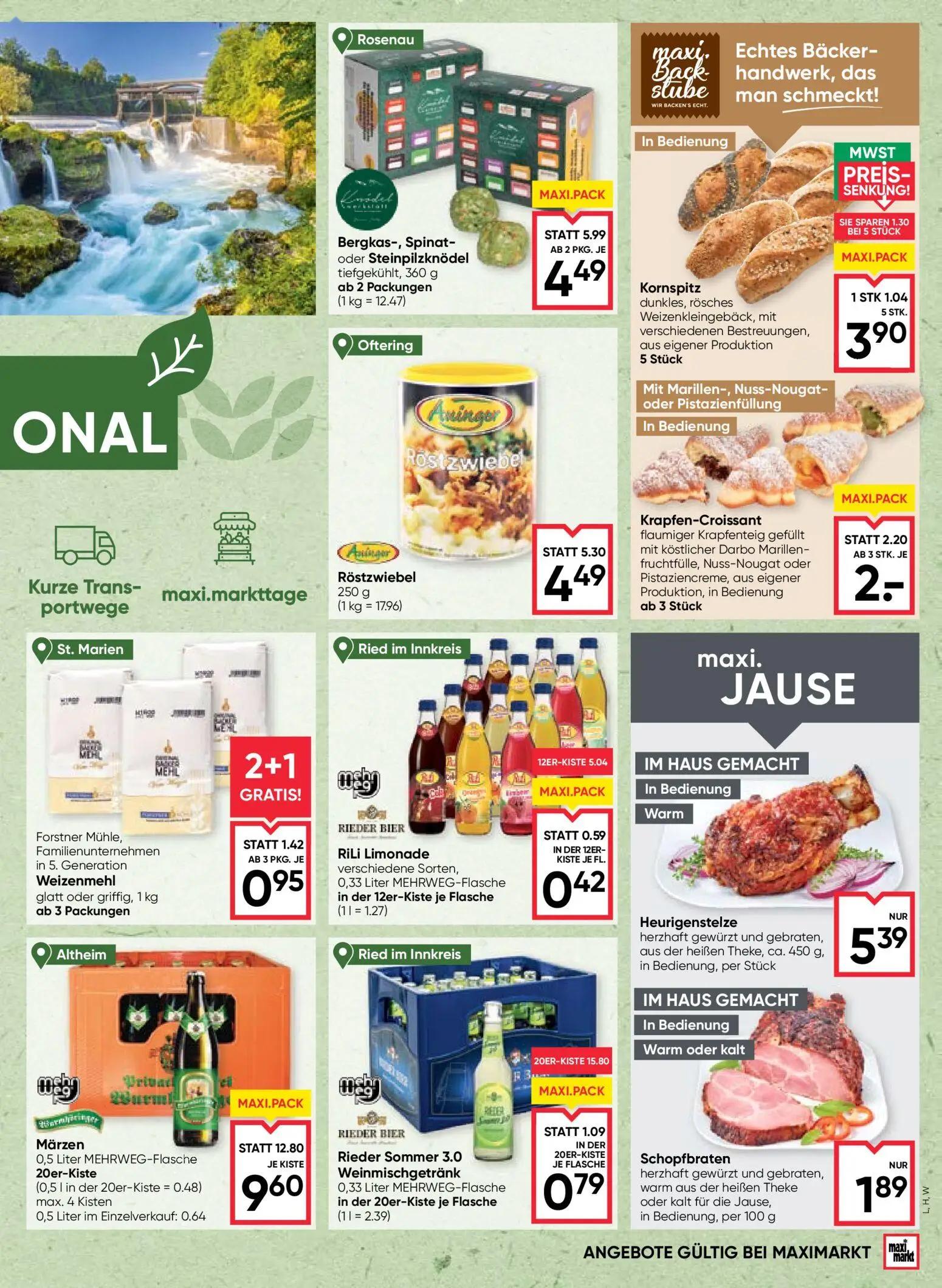 Maximarkt Prospekt, Seite 5 von 24 — Märzen, Bergkas-, Spinat- oder Steinpilzknödel, Röstzwiebel