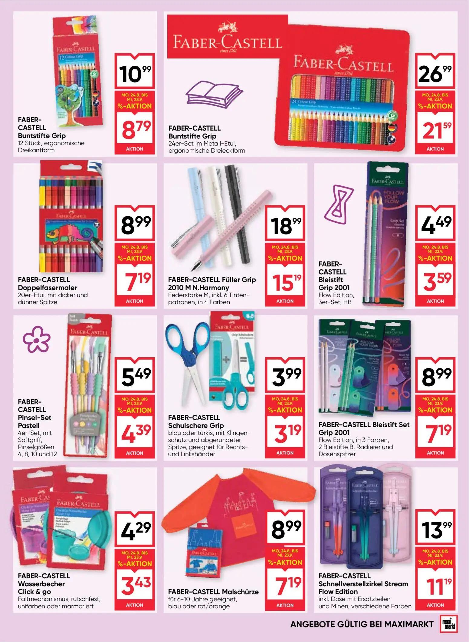 Maximarkt Prospekt, Seite 13 von 20 — FABER-CASTELL Buntstifte Grip, FABER-CASTELL Füller Grip 2010 M N.Harmony, FABER-CASTE…
