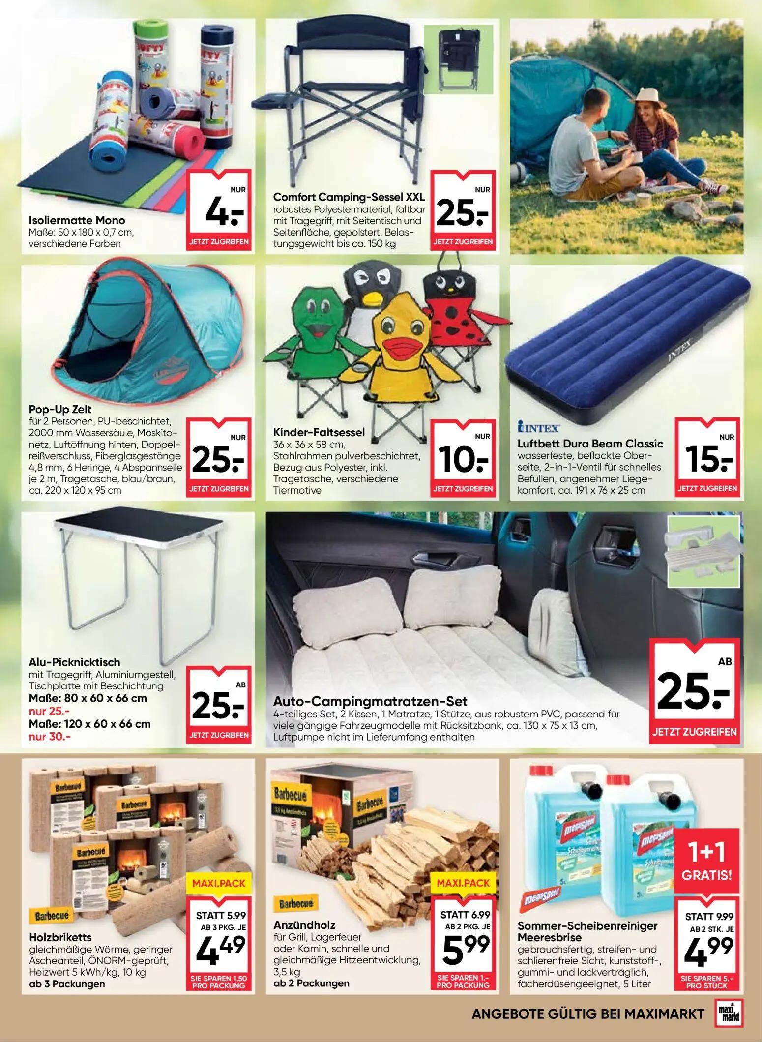 Maximarkt Prospekt, Seite 21 von 24 — Sommer-Scheibenreiniger Meeresbrise, Holzbriketts, Anzündholz