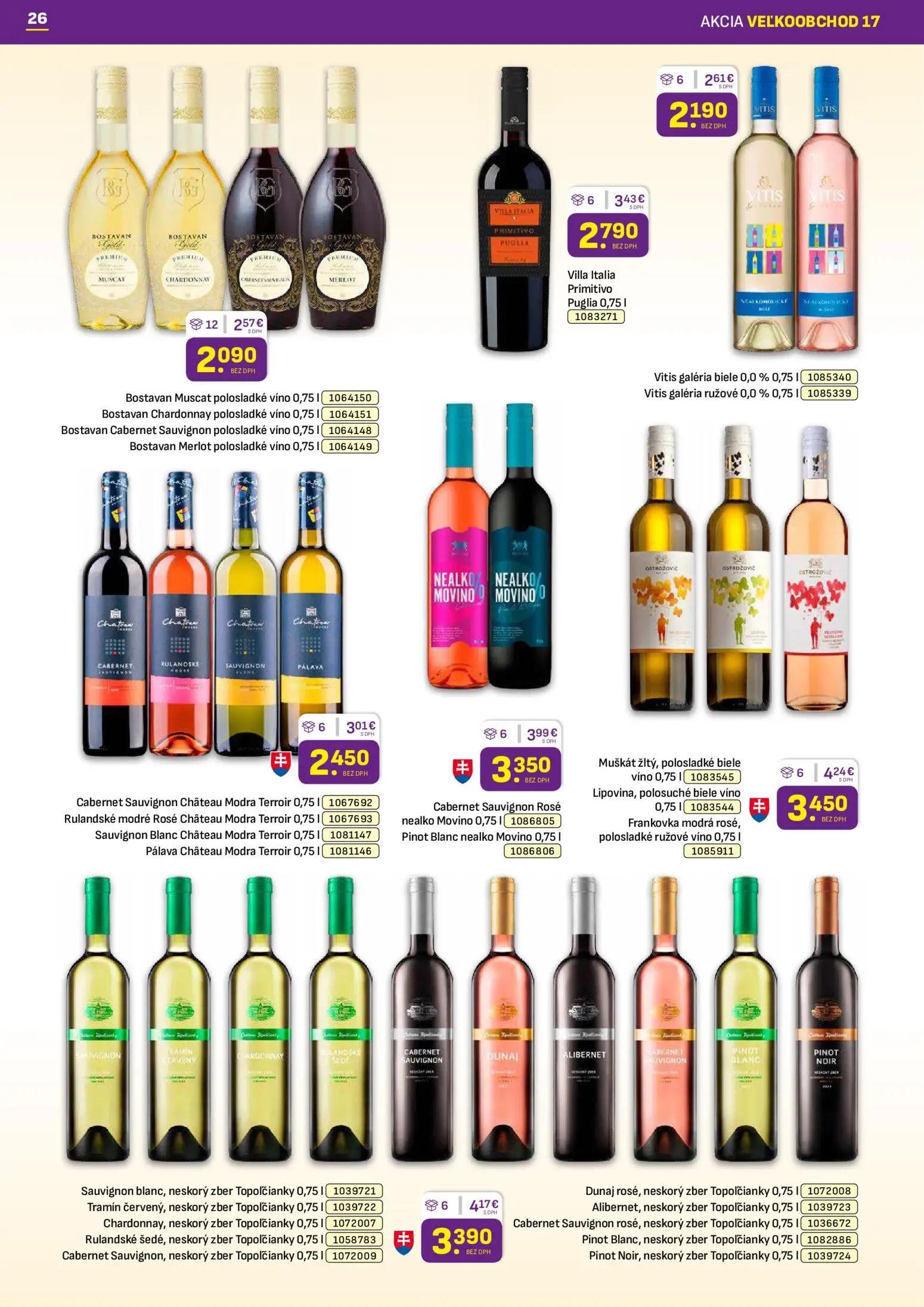 Libex leták, strana 26 z 36 — Bostavan Muscat polosladké víno, Bostavan Chardonnay polosladké víno, Bostavan Cabernet Sauvig…