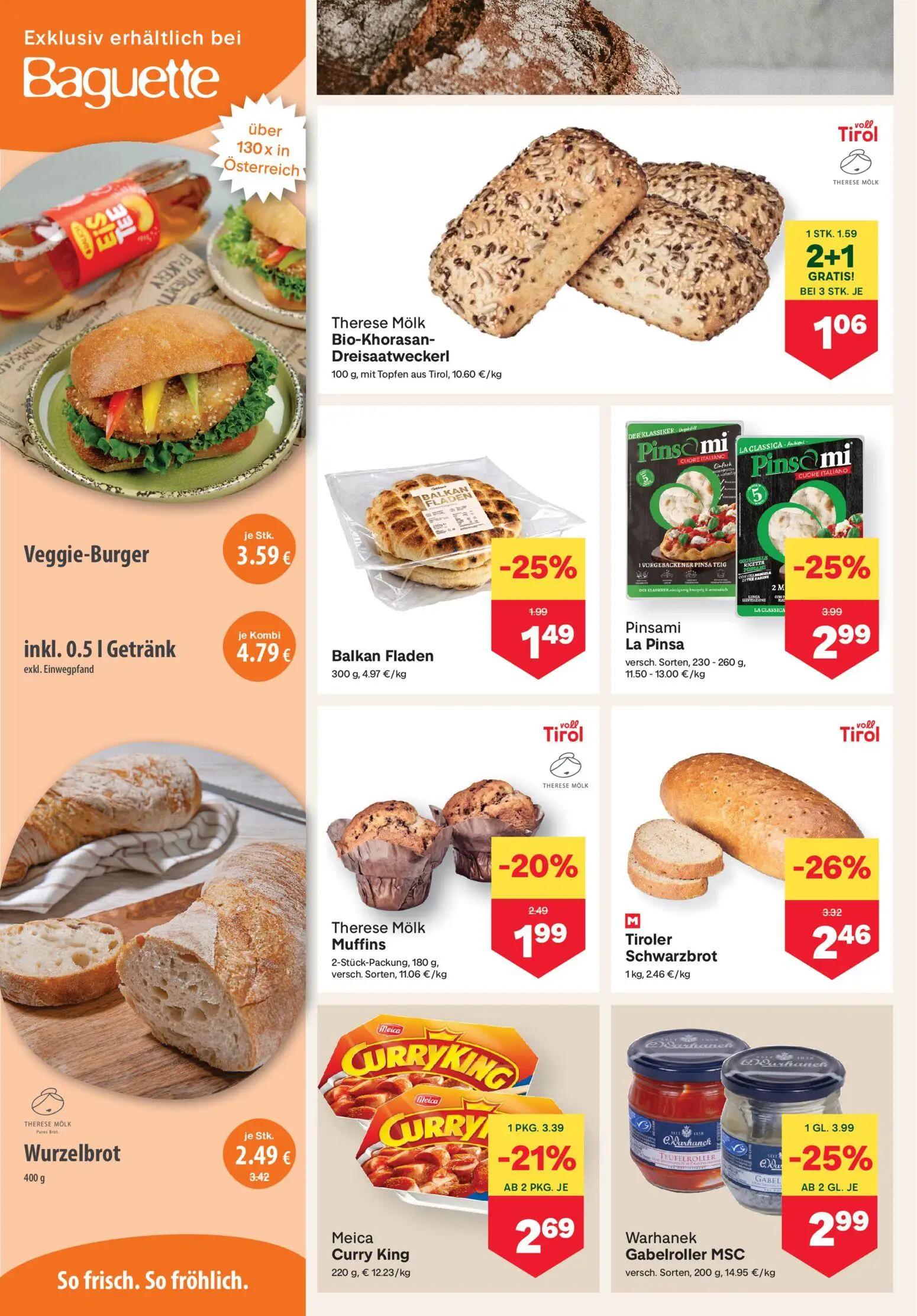MPREIS Prospekt, Seite 4 von 17 — Pinsami La Pinsa, Warhanek Gabelroller MSC, Wurzelbrot