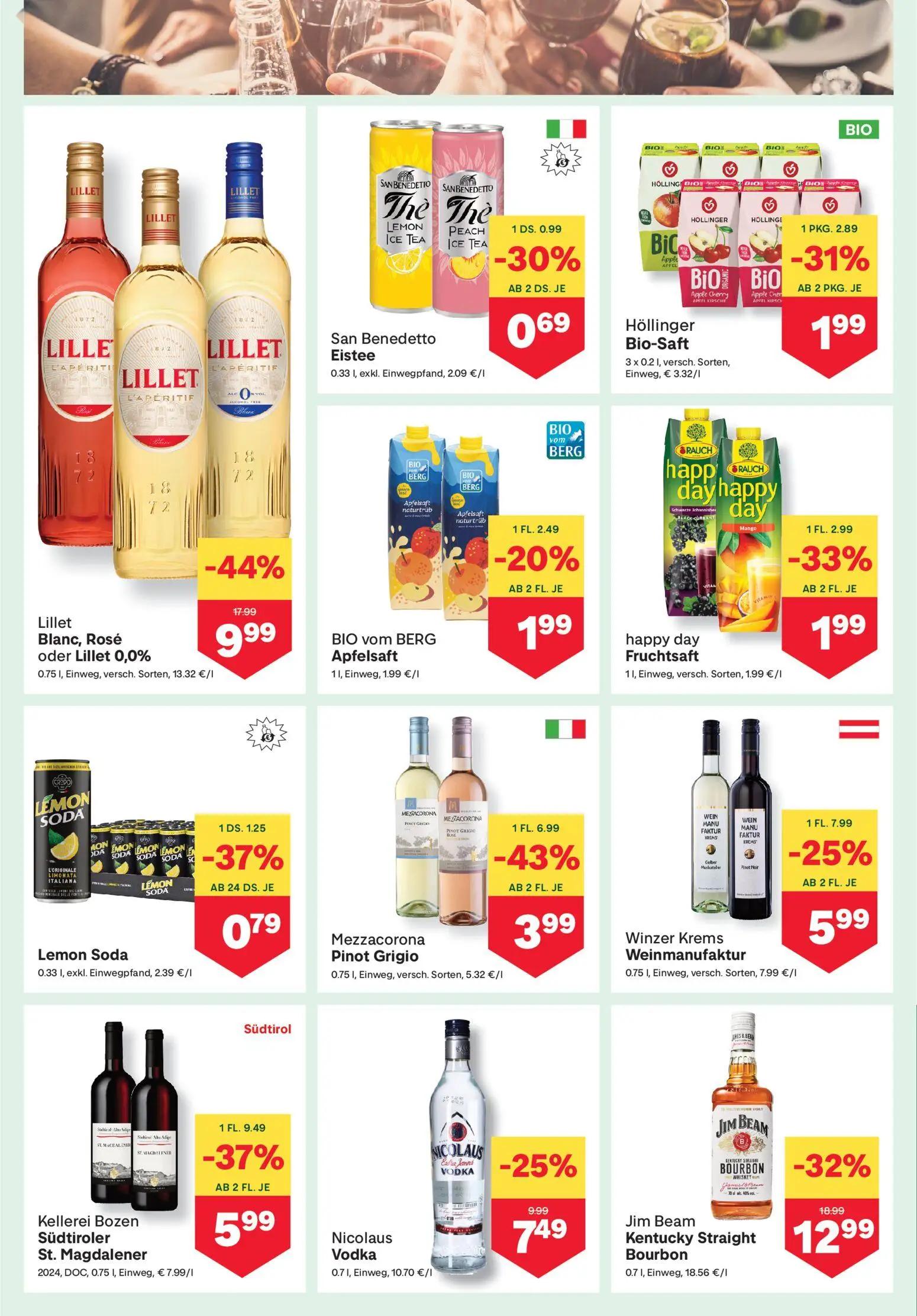 MPREIS Prospekt, Seite 10 von 17 — Lillet Blanc, Rosé oder Lillet 0,0%, Jim Beam Kentucky Straight Bourbon, Kellerei Bozen S…