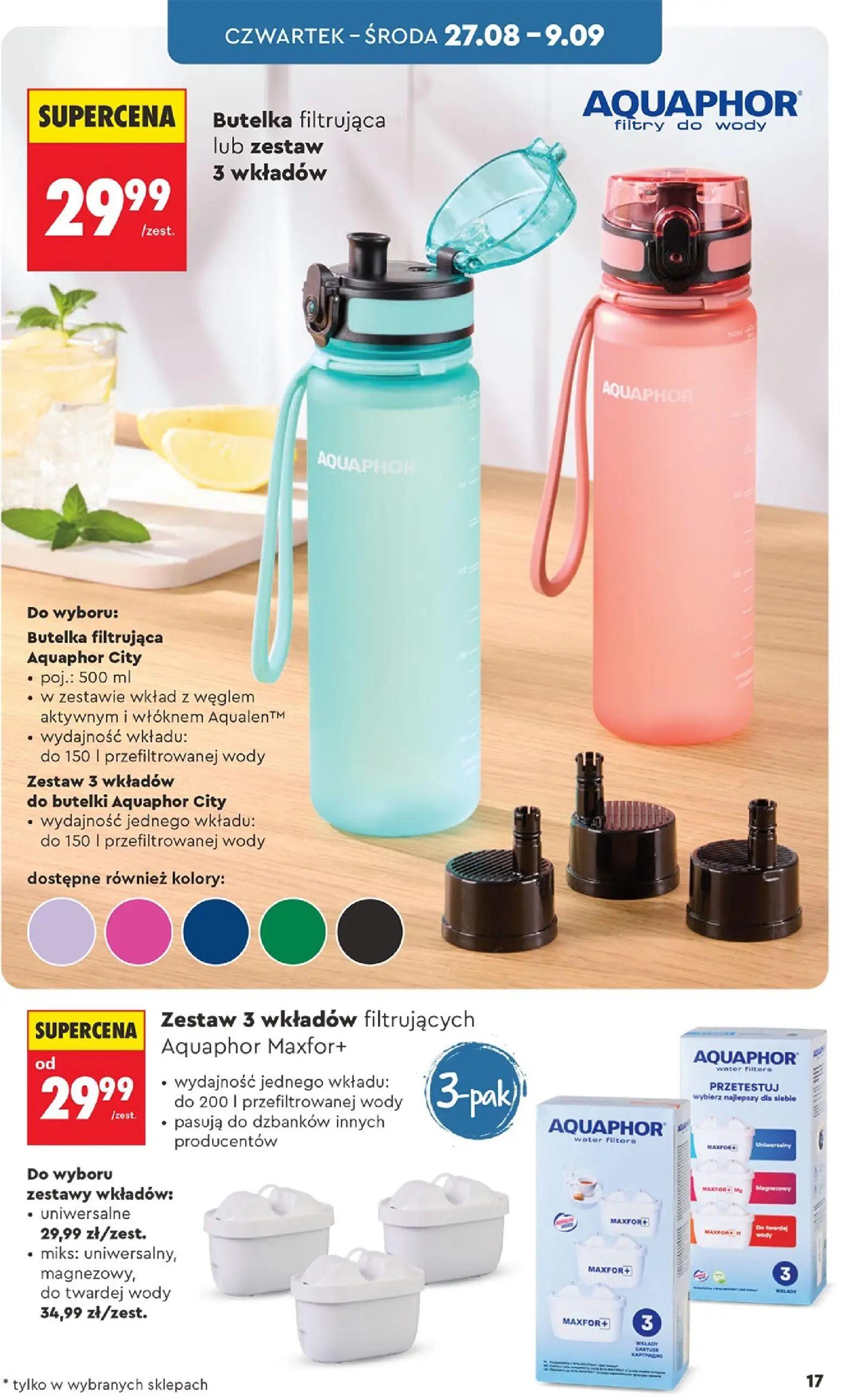 Biedronka gazetka, strona 17 z 44 — Butelka filtrująca lub zestaw 3 wkładów, Zestaw 3 wkładów filtrujących Aquaphor Maxfor+,…
