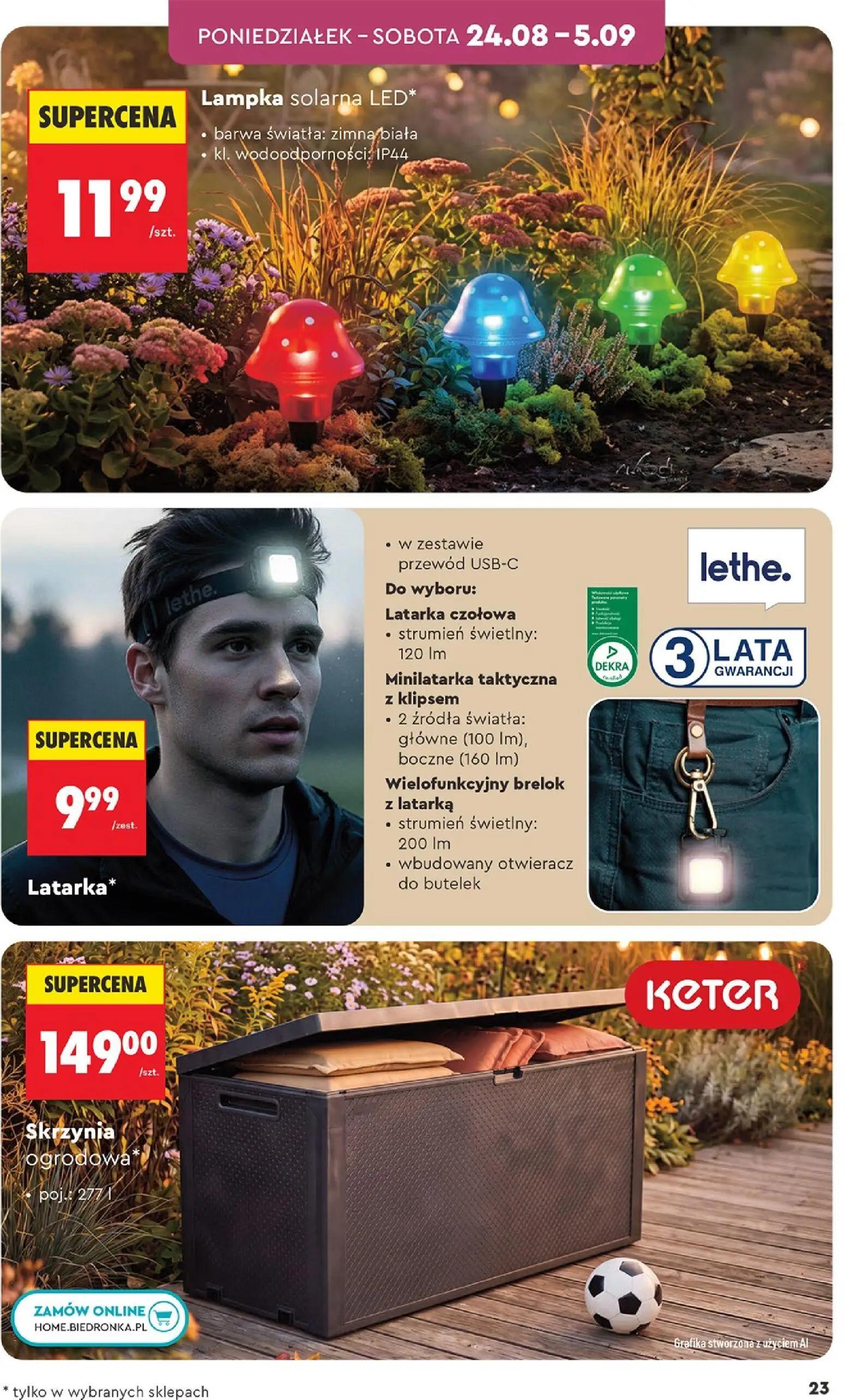 Biedronka gazetka, strona 23 z 44 — Lampka solarna LED, Latarka