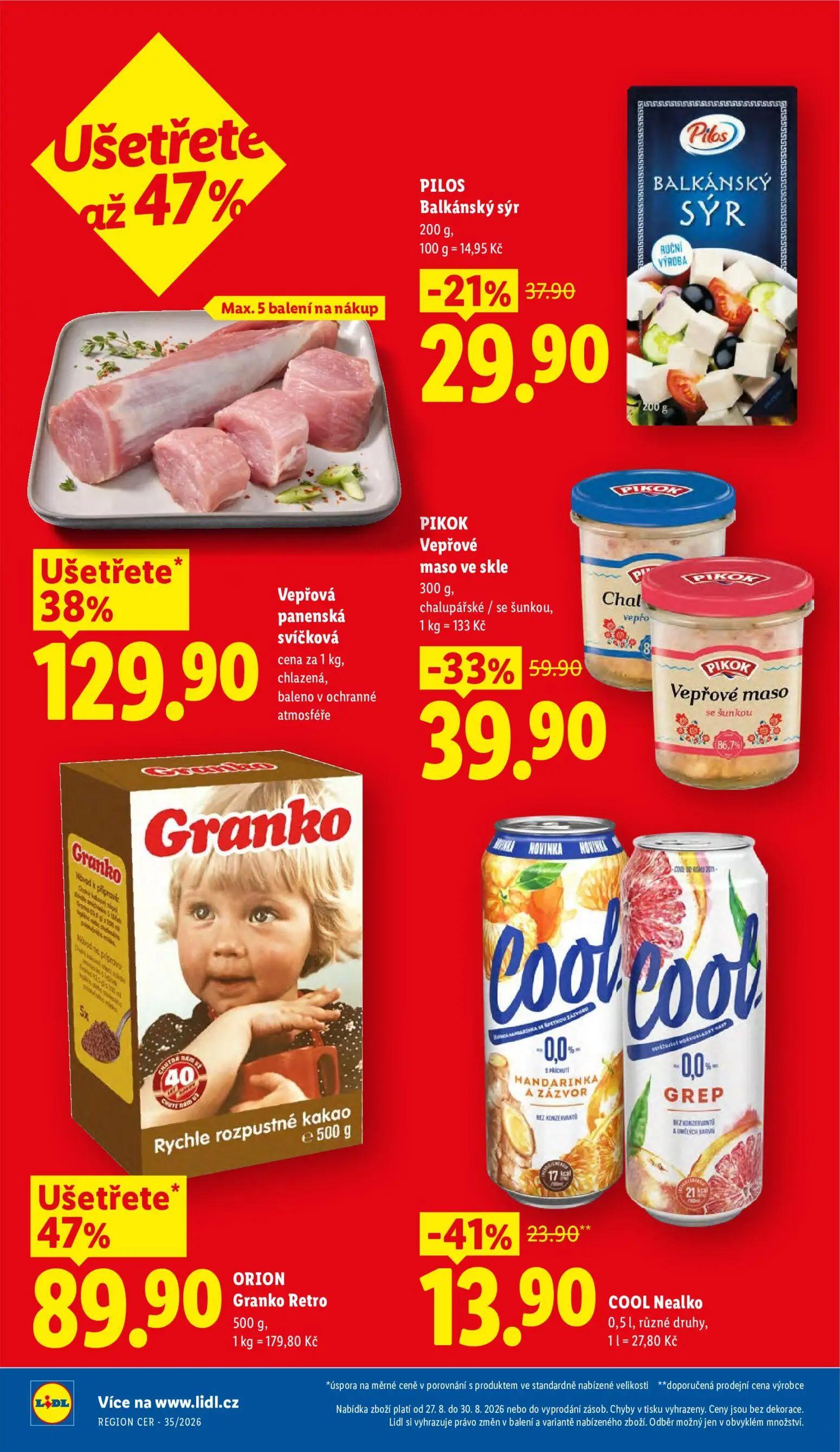 Lidl leták, strana 2 z 55 — ORION Granko Retro, Vepřová panenská svíčková