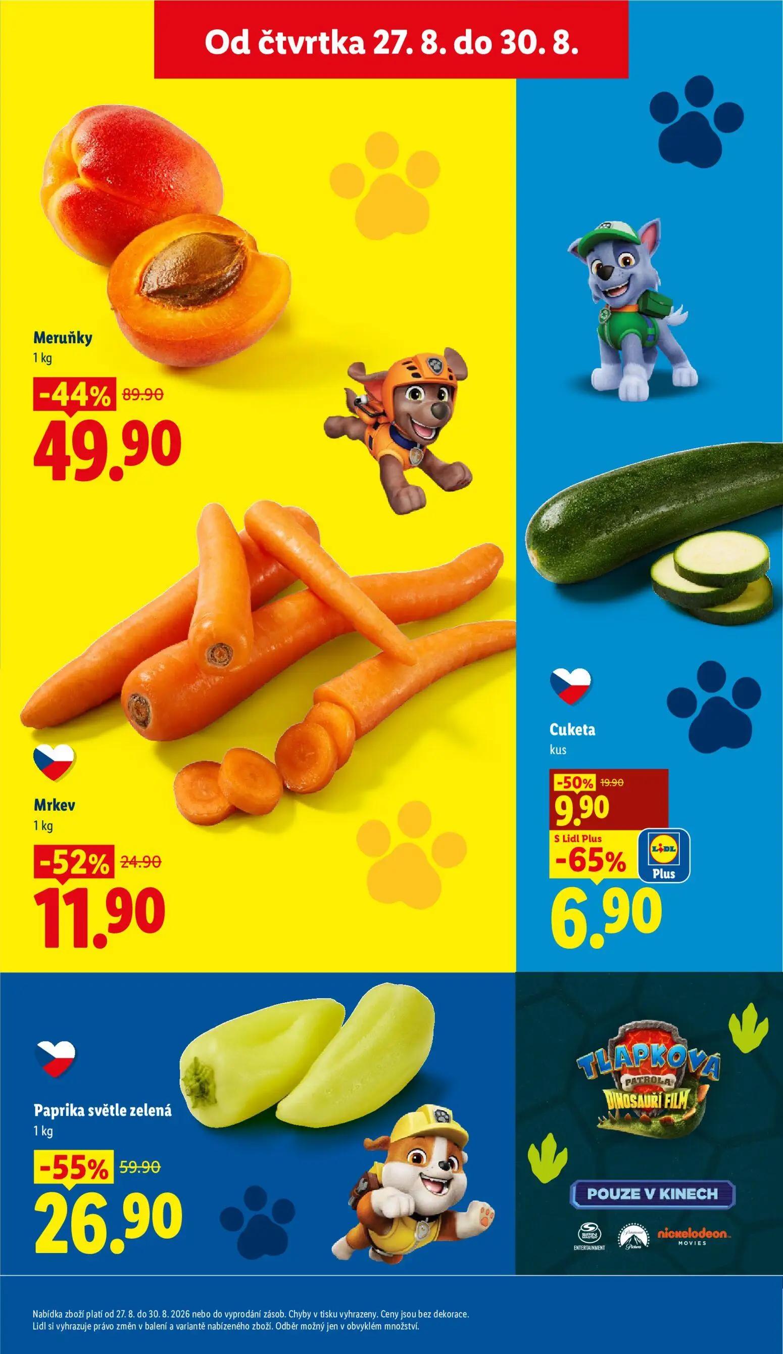 Lidl leták, strana 15 z 55 — Meruňky, Paprika světle zelená, Mrkev