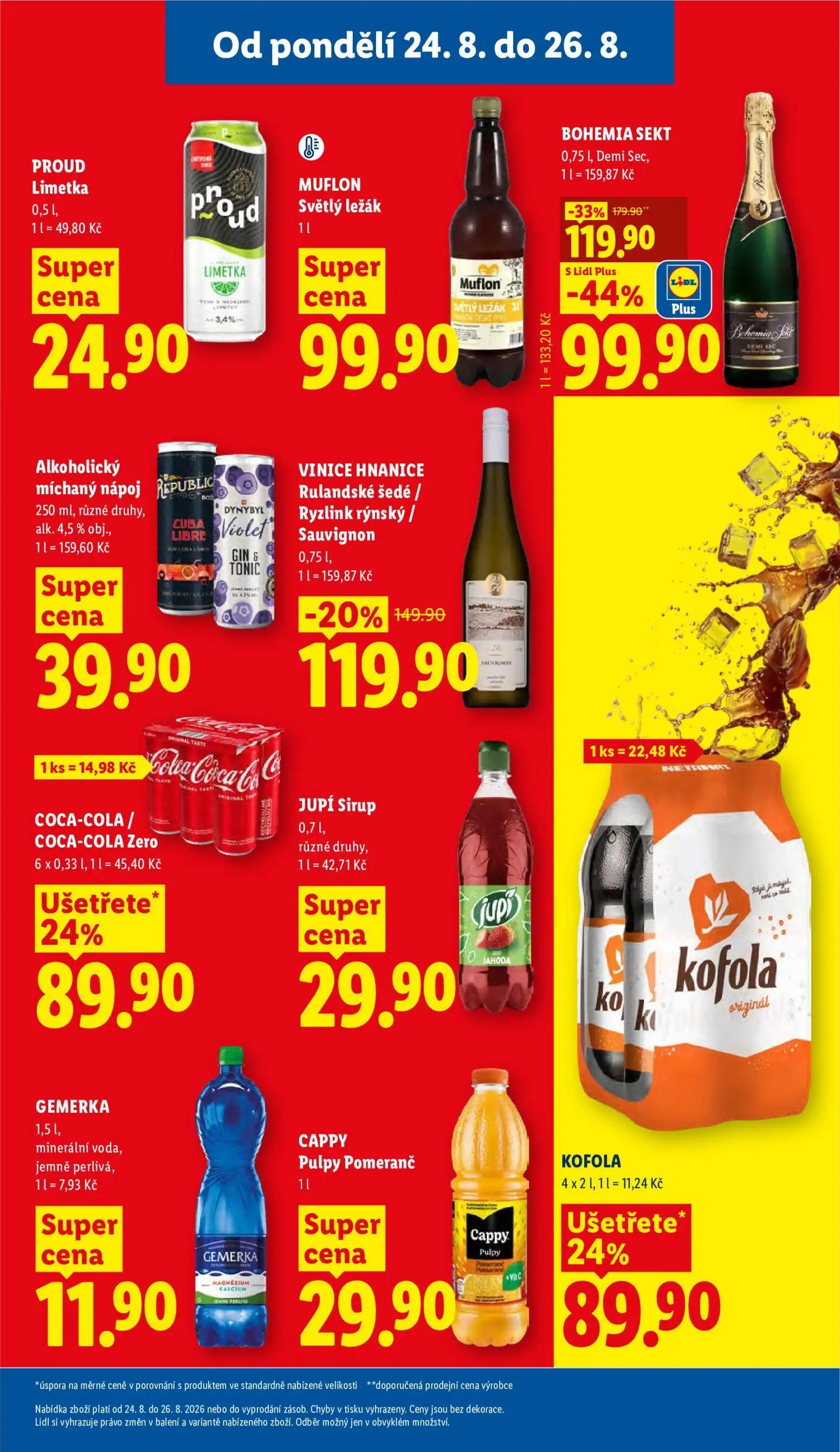 Lidl leták, strana 27 z 52 — BOHEMIA SEKT Demi Sec, COCA-COLA / COCA-COLA Zero, KOFOLA