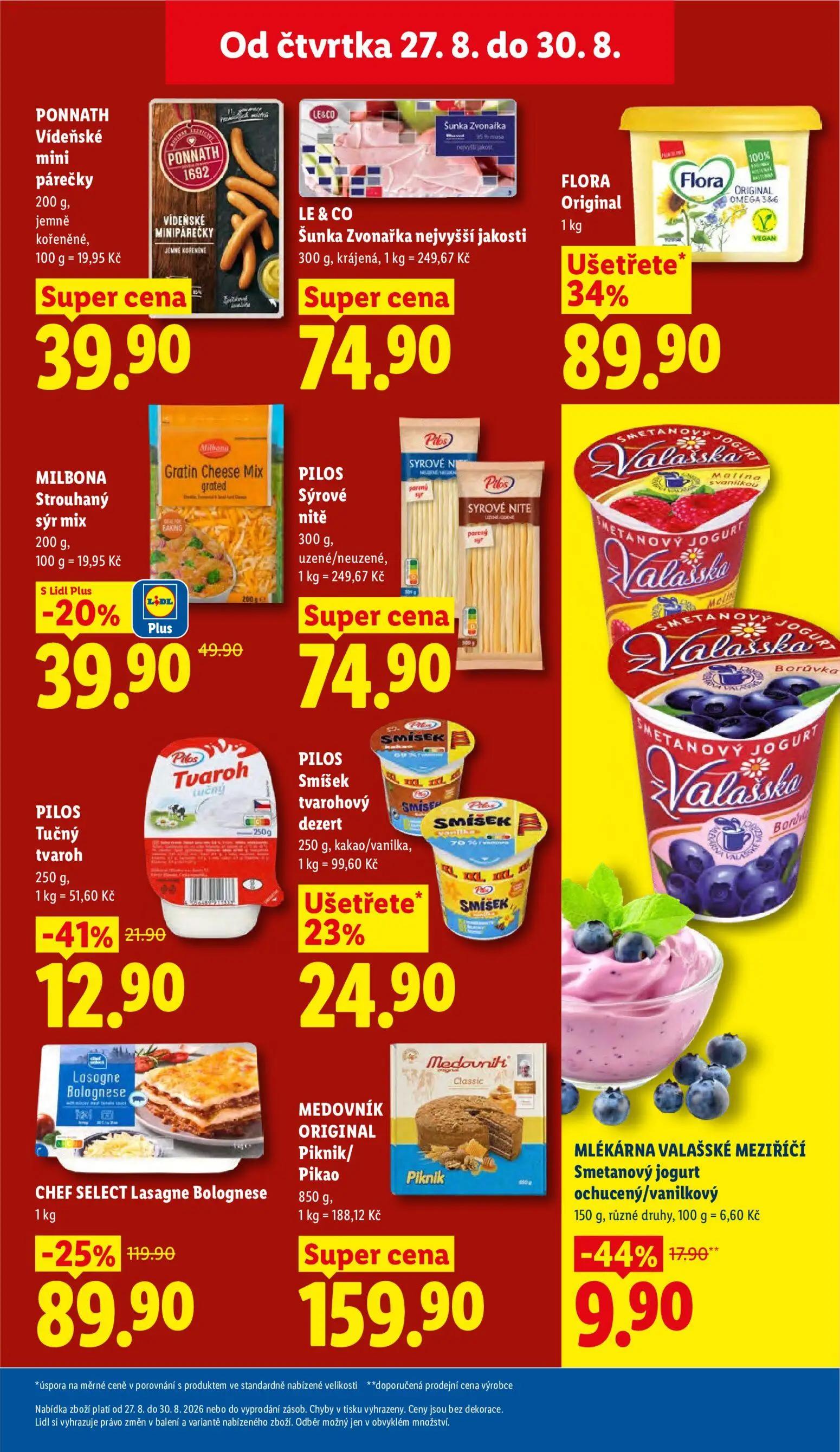 Lidl leták, strana 27 z 55 — PILOS Tučný tvaroh, PILOS Smíšek tvarohový dezert