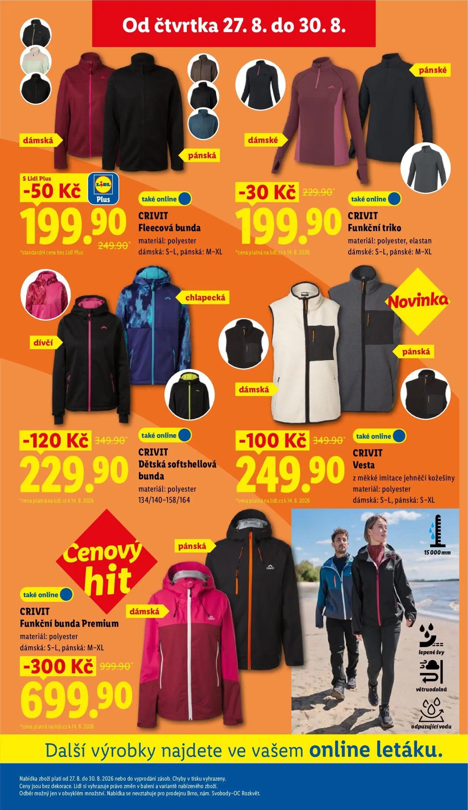 Lidl leták, strana 37 z 55 — CRIVIT Funkční bunda Premium, CRIVIT Dětská softshellová bunda, CRIVIT Vesta