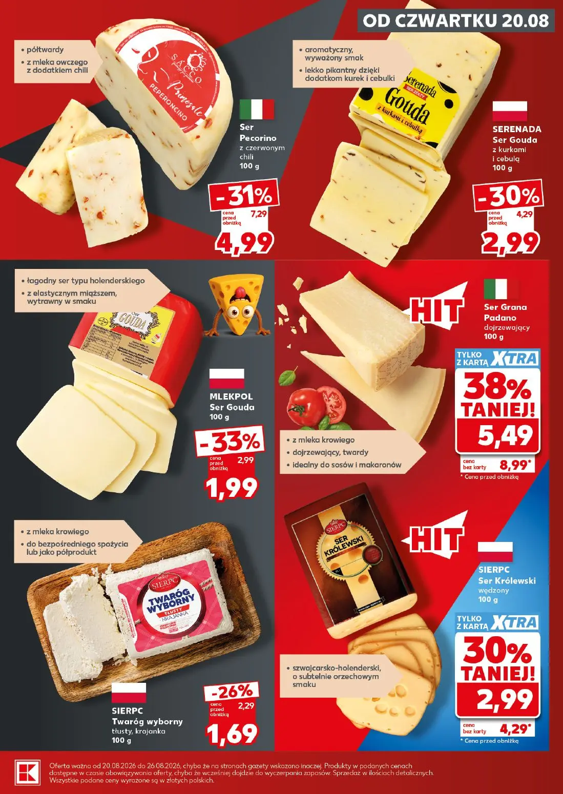 Kaufland gazetka, strona 13 z 24 — Ser Grana Padano dojrzewający, Ser Pecorino z czerwonym chili, SERENADA Ser Gouda z kurka…