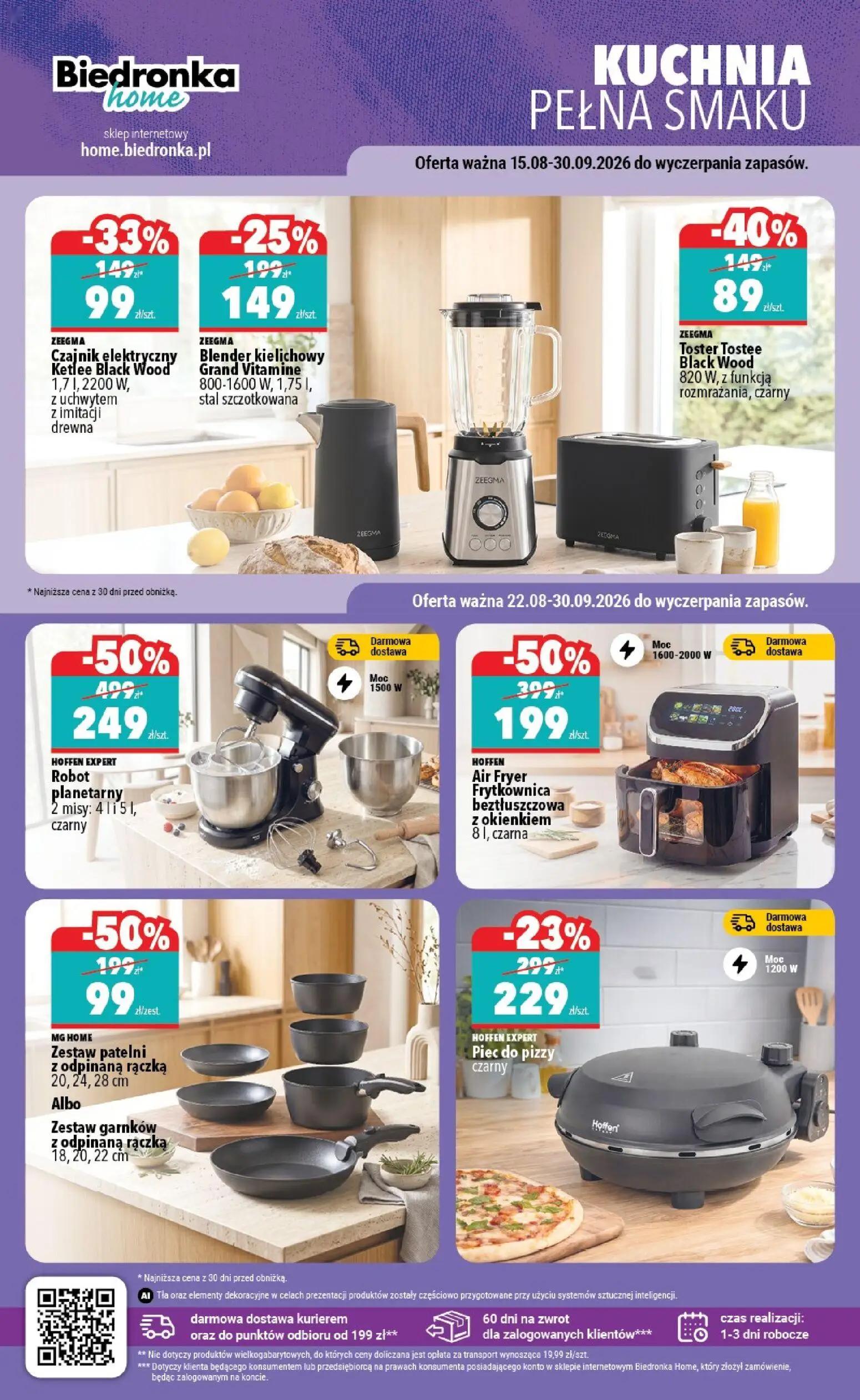 Biedronka gazetka, strona 2 z 6 — Robot planetarny, Air Fryer Frytkownica beztłuszczowa z okienkiem, Zestaw patelni z odpina…