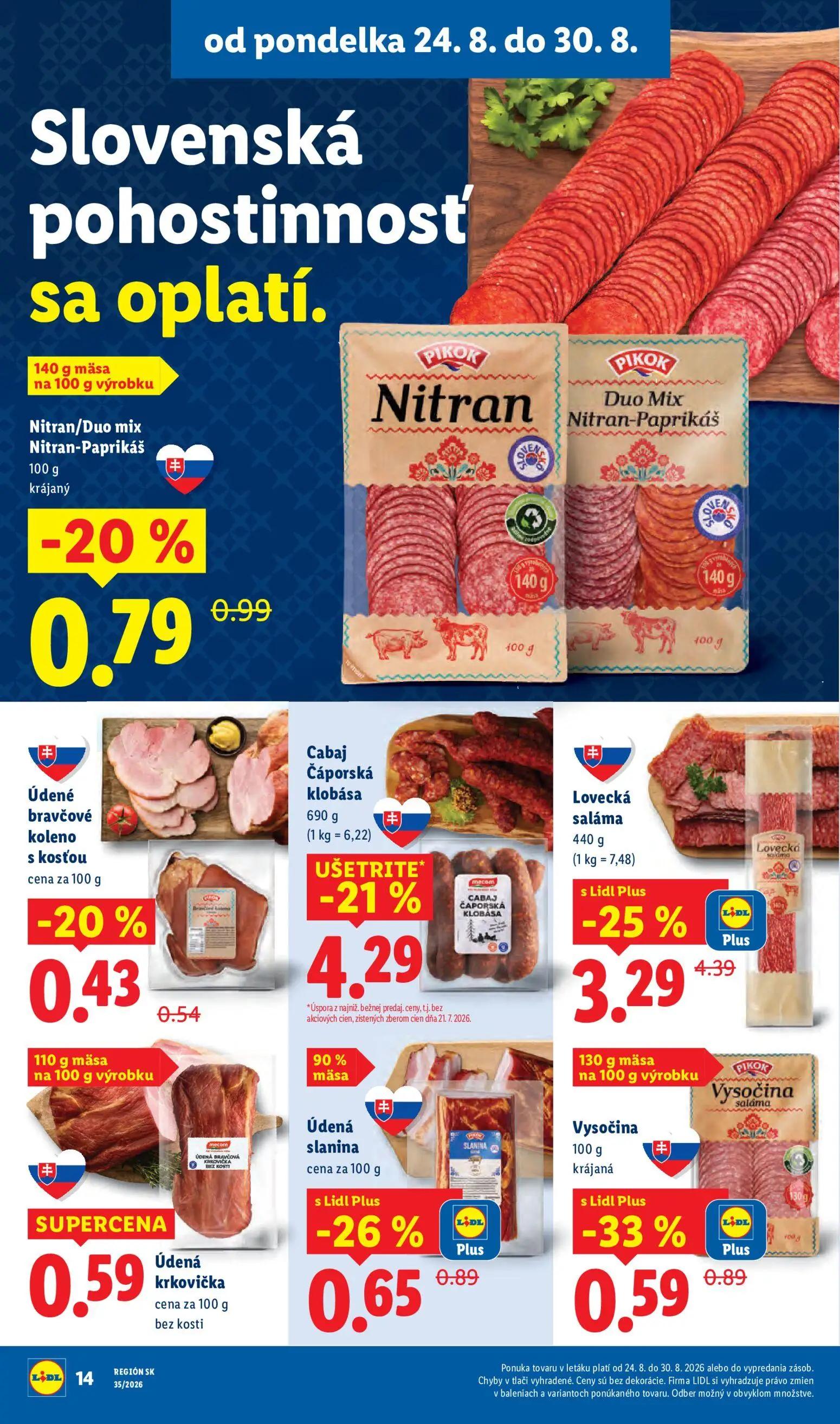 Lidl leták, strana 18 z 99 — Nitran/Duo mix Nitran-Paprikáš