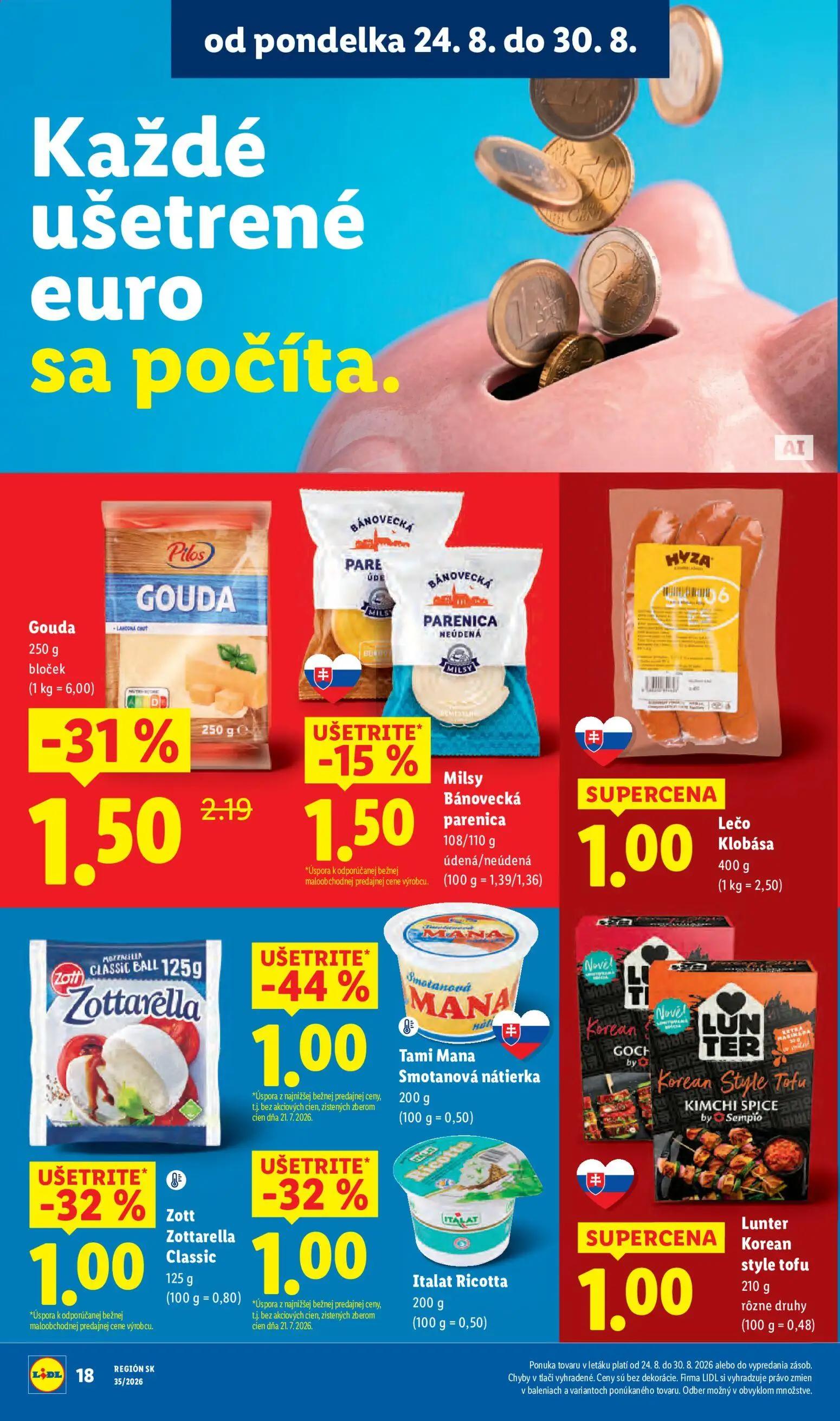 Lidl leták, strana 30 z 99 — Italat Ricotta, Milsy Bánovecká parenica údená/neúdená