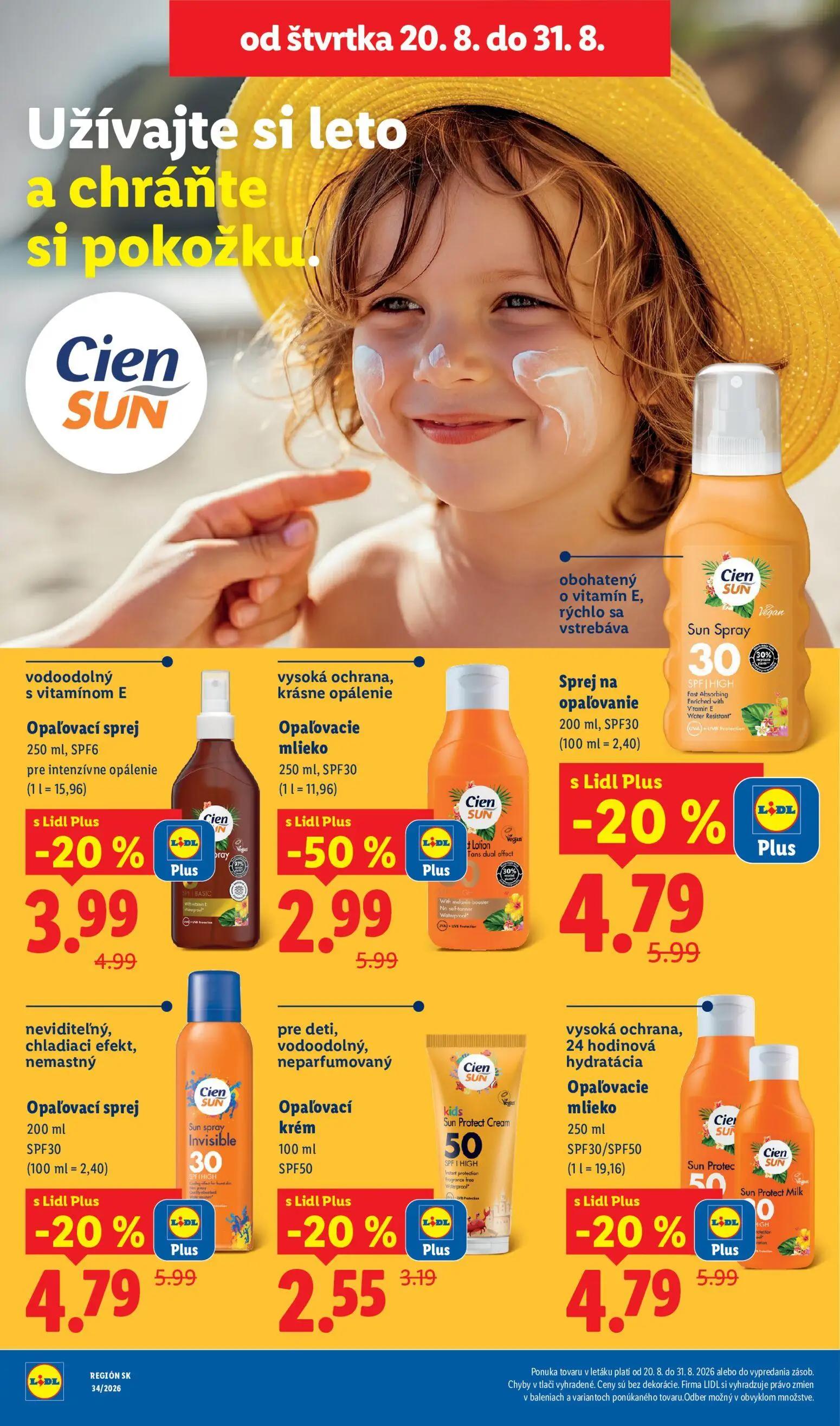 Lidl leták, strana 65 z 99 — Opaľovacie mlieko