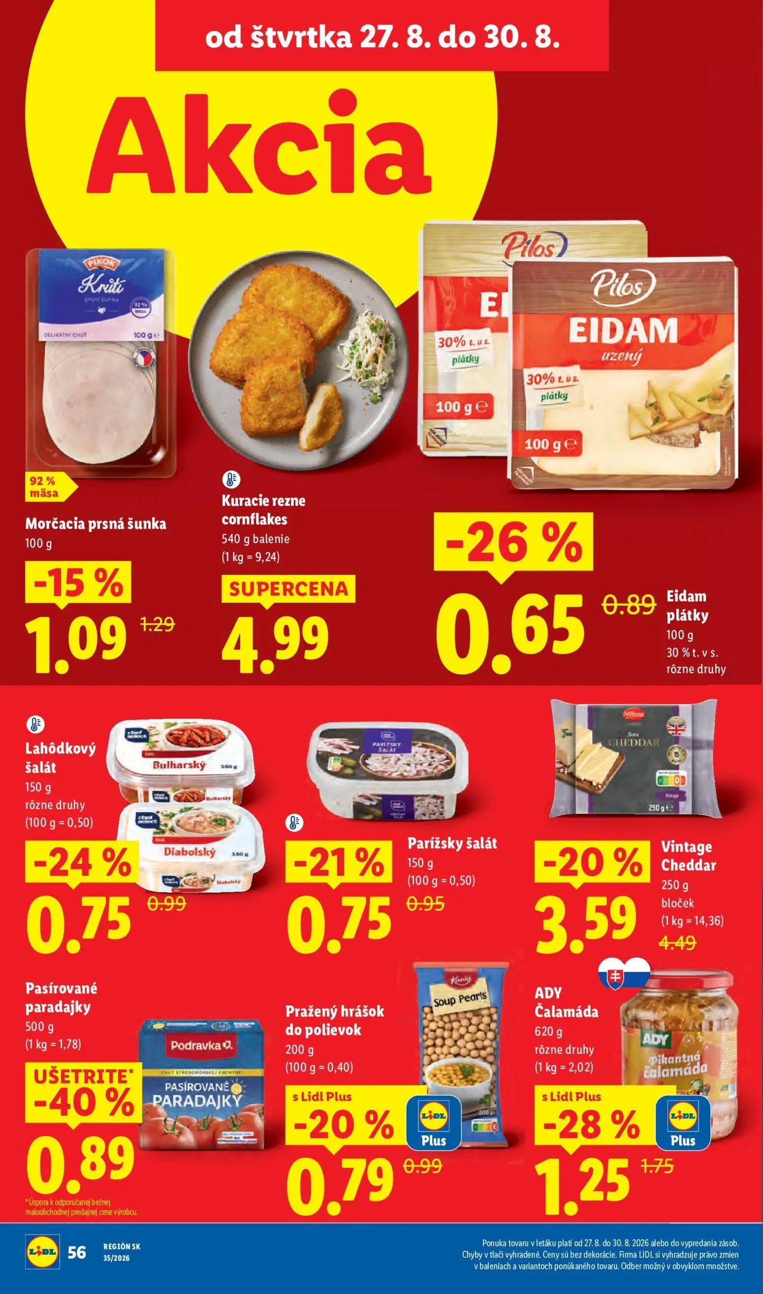 Lidl leták, strana 74 z 99 — Pasírované paradajky Podravka, ADY Čalamáda