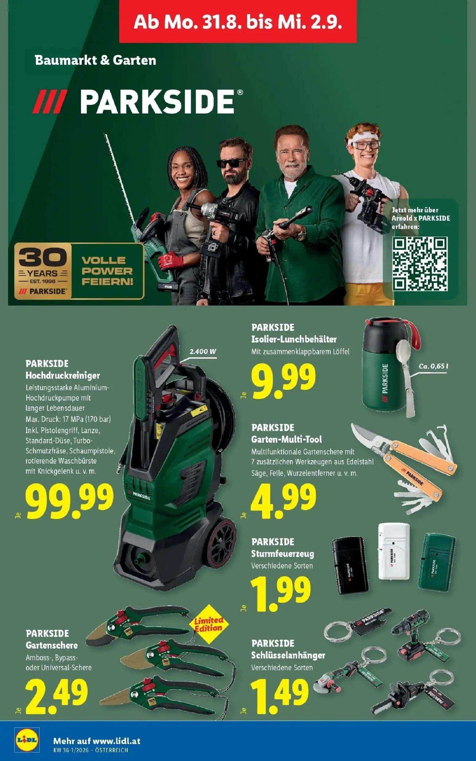 Lidl Prospekt, Seite 31 von 55 — PARKSIDE Hochdruckreiniger, PARKSIDE Isolier-Lunchbehälter, PARKSIDE Garten-Multi-Tool