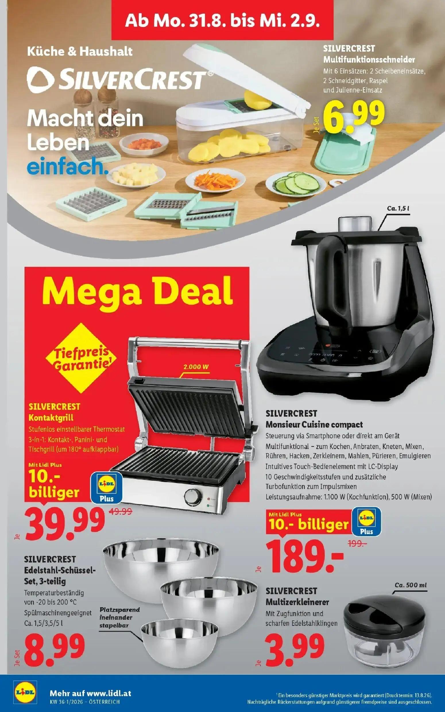 Lidl Prospekt, Seite 33 von 55 — SILVERCREST Kontaktgrill, SILVERCREST Monsieur Cuisine compact, SILVERCREST Multifunktionss…