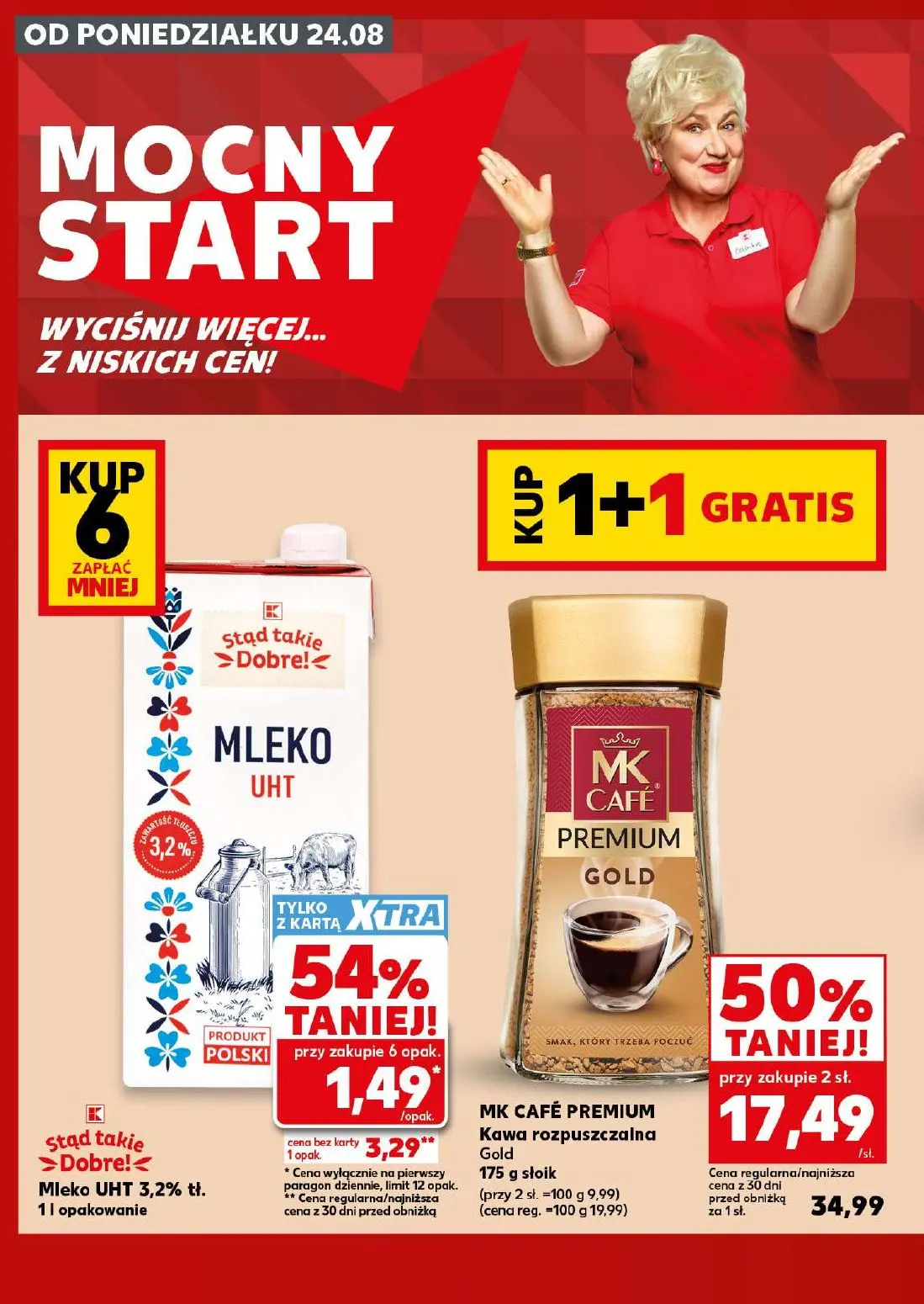 Kaufland gazetka, strona 4 z 30 — MK CAFÉ PREMIUM Kawa rozpuszczalna Gold, Mleko UHT 3,2% tł.
