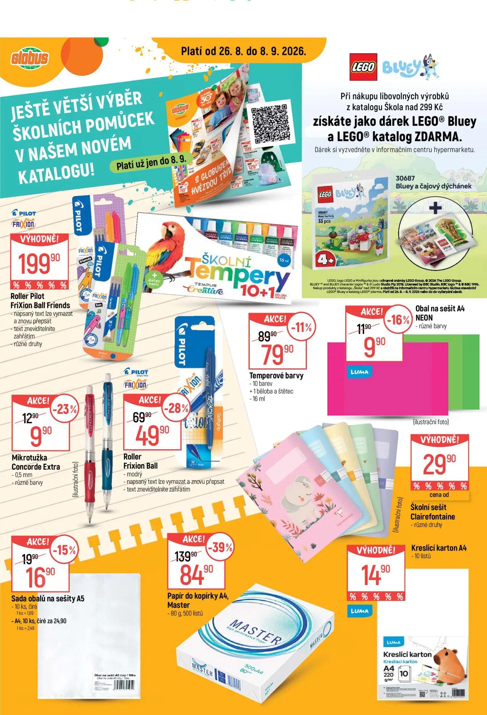 GLOBUS leták, strana 13 z 50 — Papír do kopírky A4, Master, Roller Frixion Ball, Temperové barvy