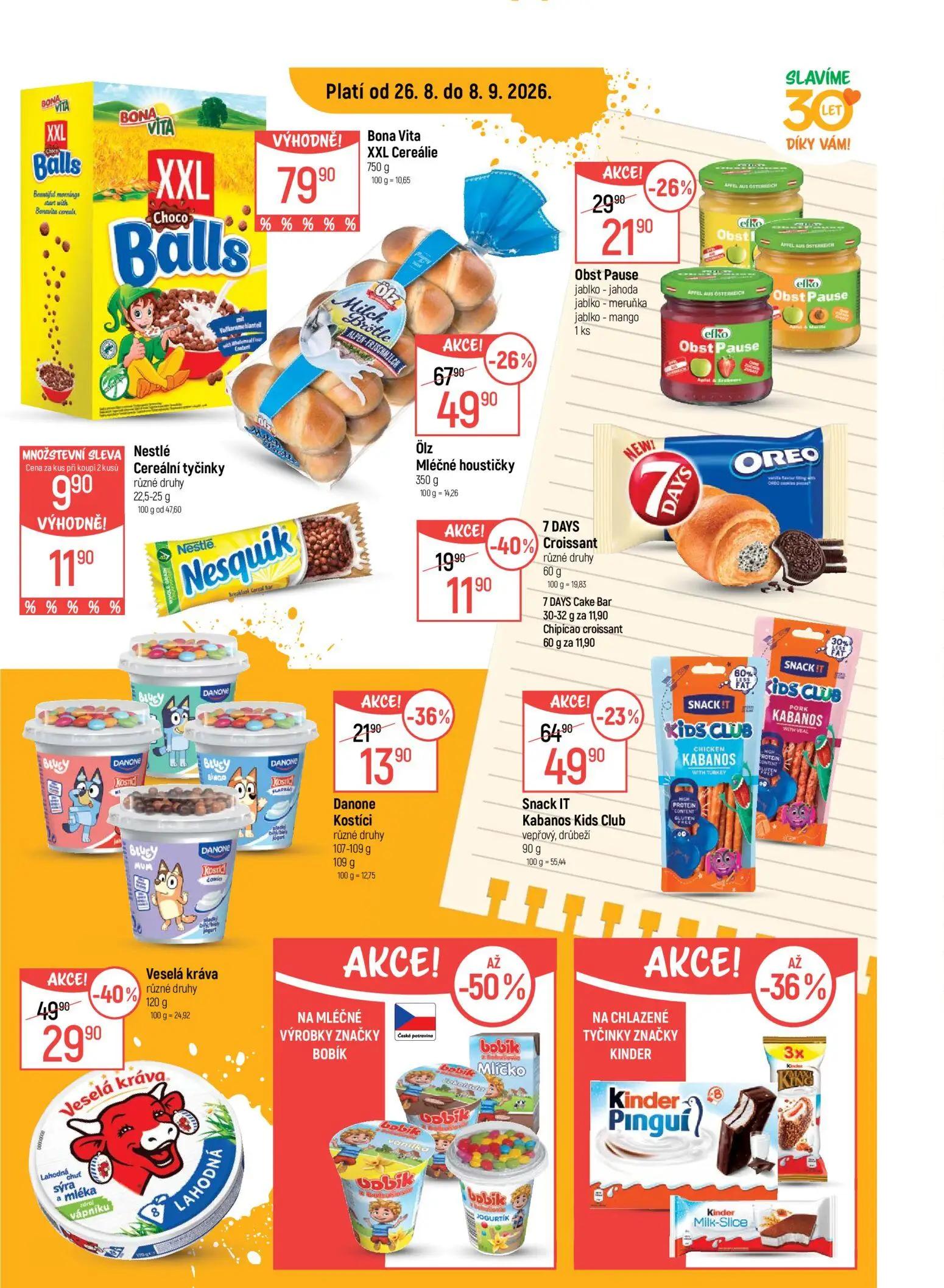 GLOBUS leták, strana 16 z 50 — Veselá kráva, Ölz Mléčné houstičky, Snack IT Kabanos Kids Club