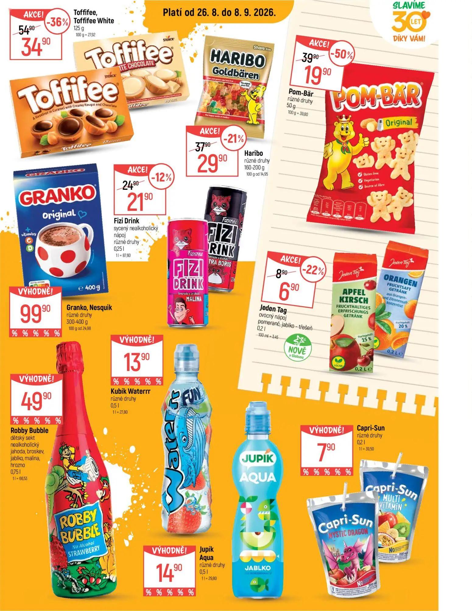 GLOBUS leták, strana 18 z 50 — Toffifee, Toffifee White, Pom-Bär, Haribo