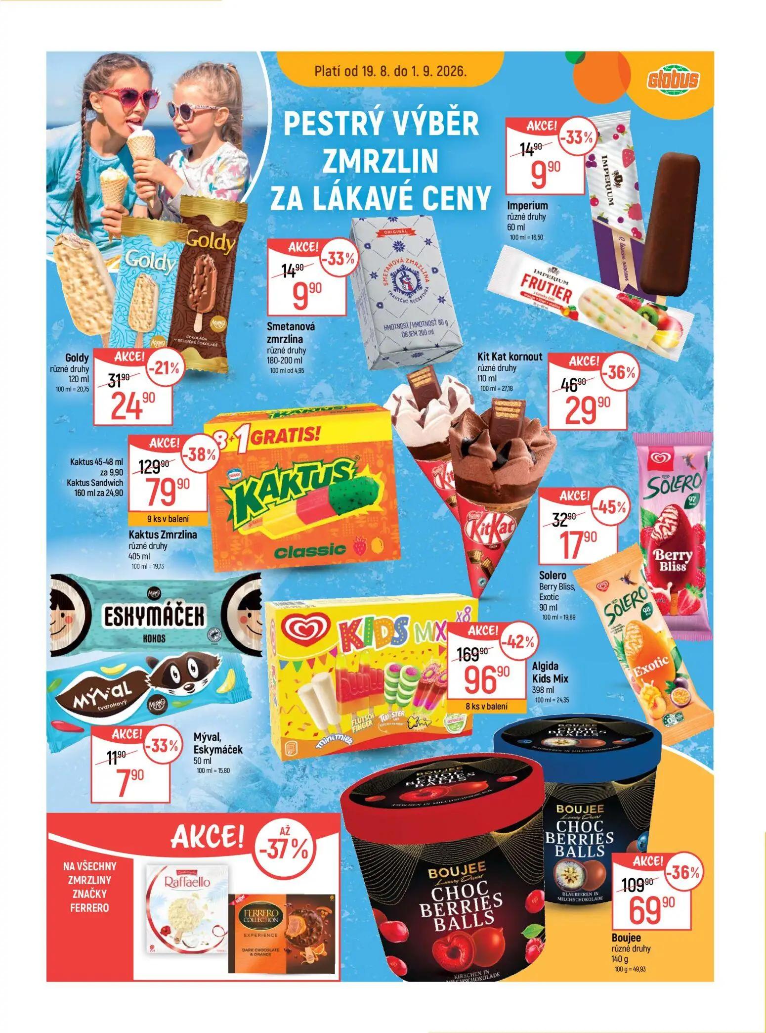 GLOBUS leták, strana 21 z 50 — Algida Kids Mix, Kaktus Zmrzlina, Boujee
