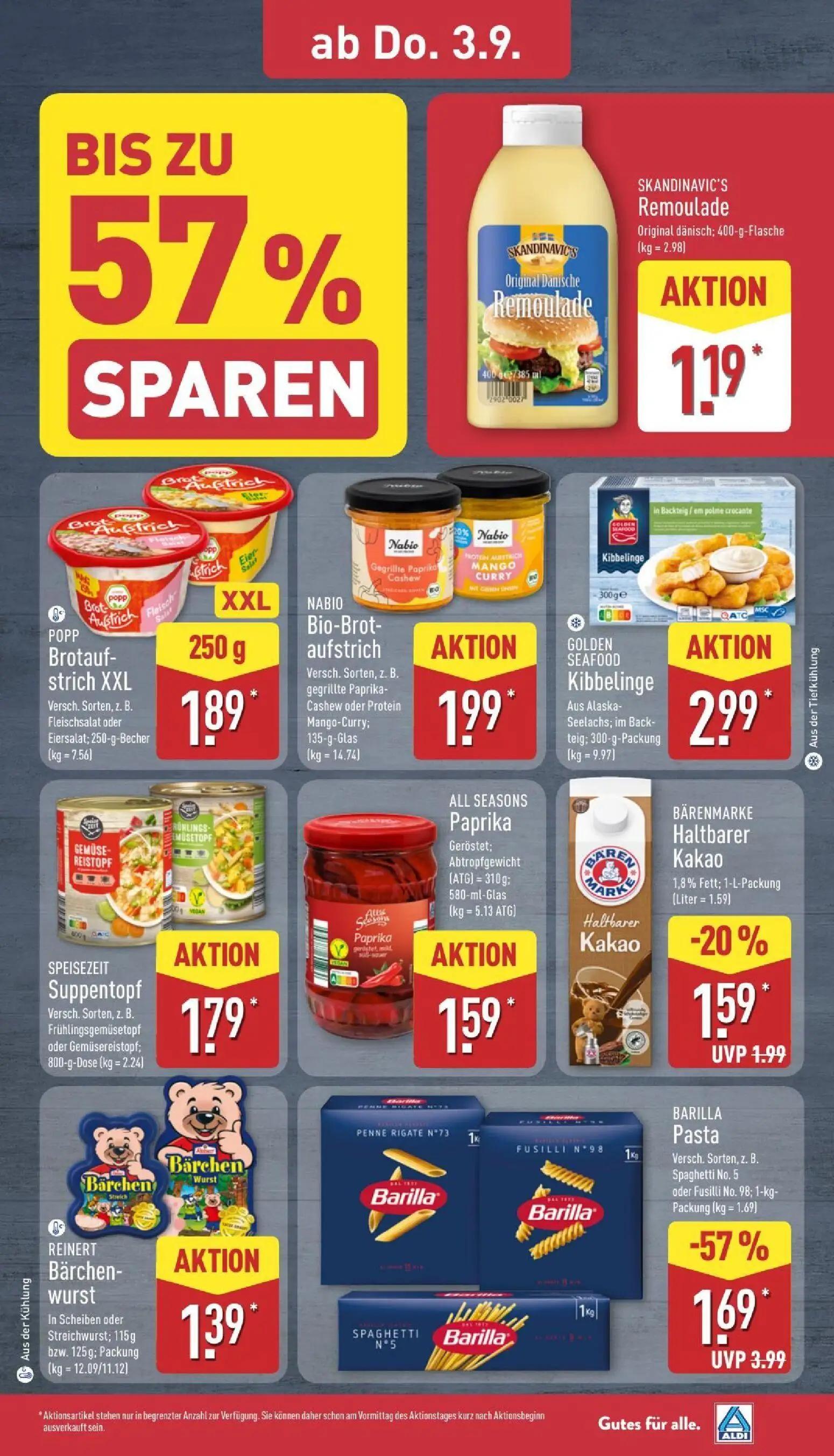 Aldi Nord Prospekt, Seite 29 von 39 — BARILLA Pasta