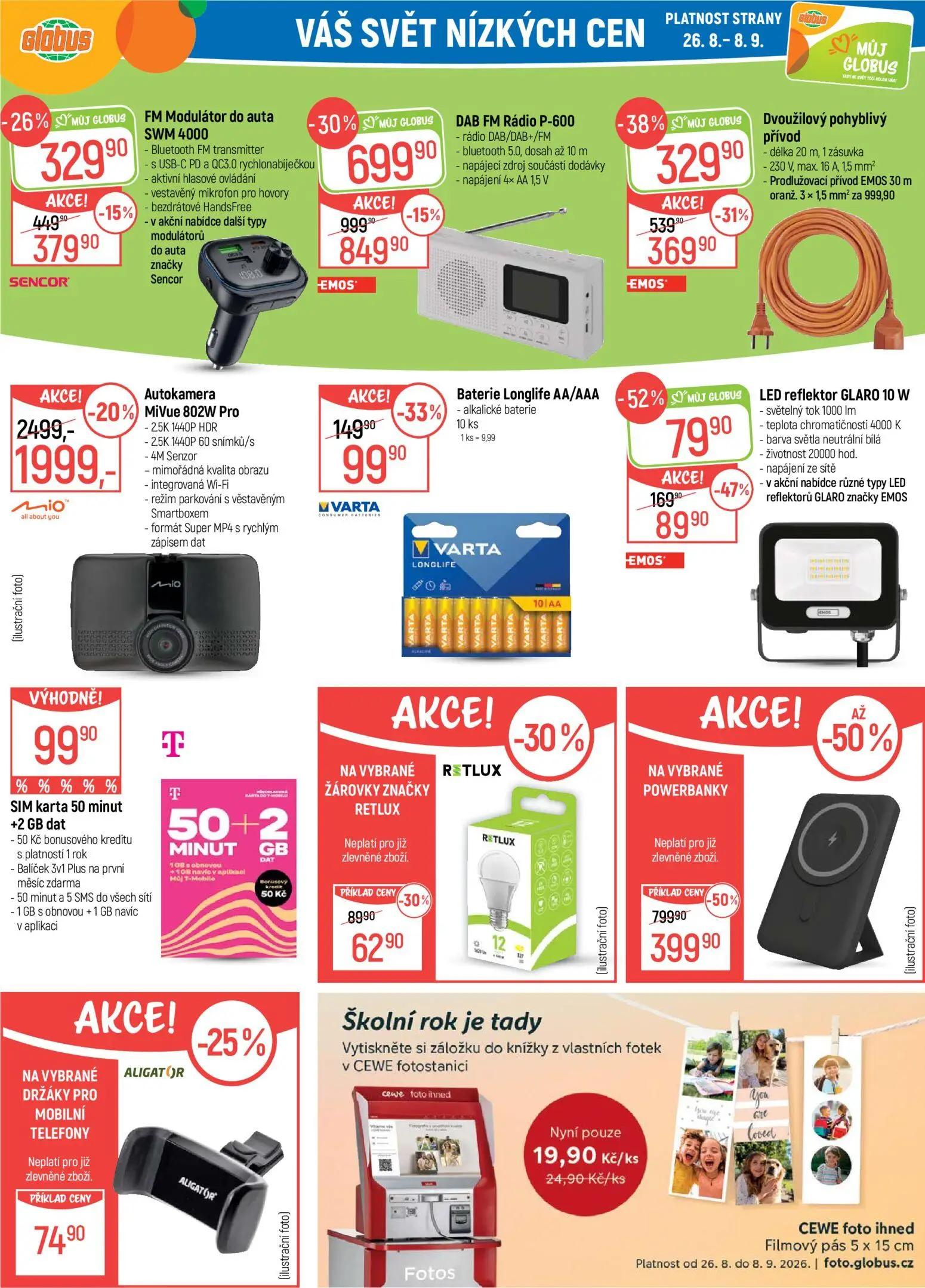 GLOBUS leták, strana 39 z 50 — Autokamera MiVue 802W Pro, NA VYBRANÉ POWERBANKY, DAB FM Rádio P-600