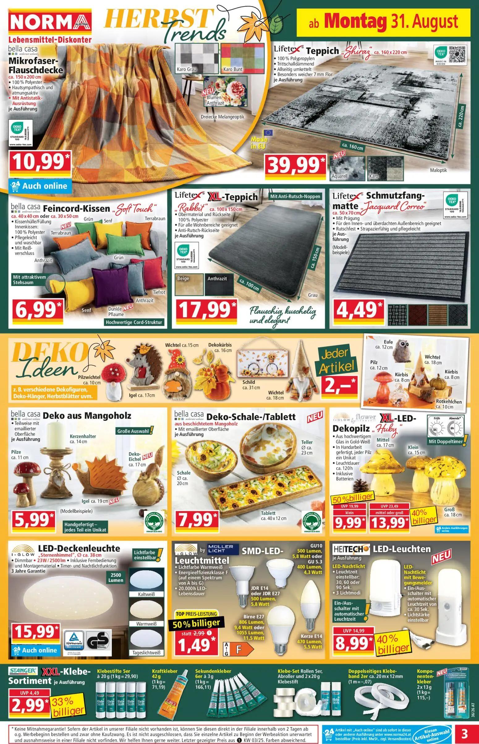 Norma Prospekt, Seite 3 von 18 — XL-LED-Dekopilz „Huby“, XL-LED-Dekopilz „Huby“, LED-Leuchten