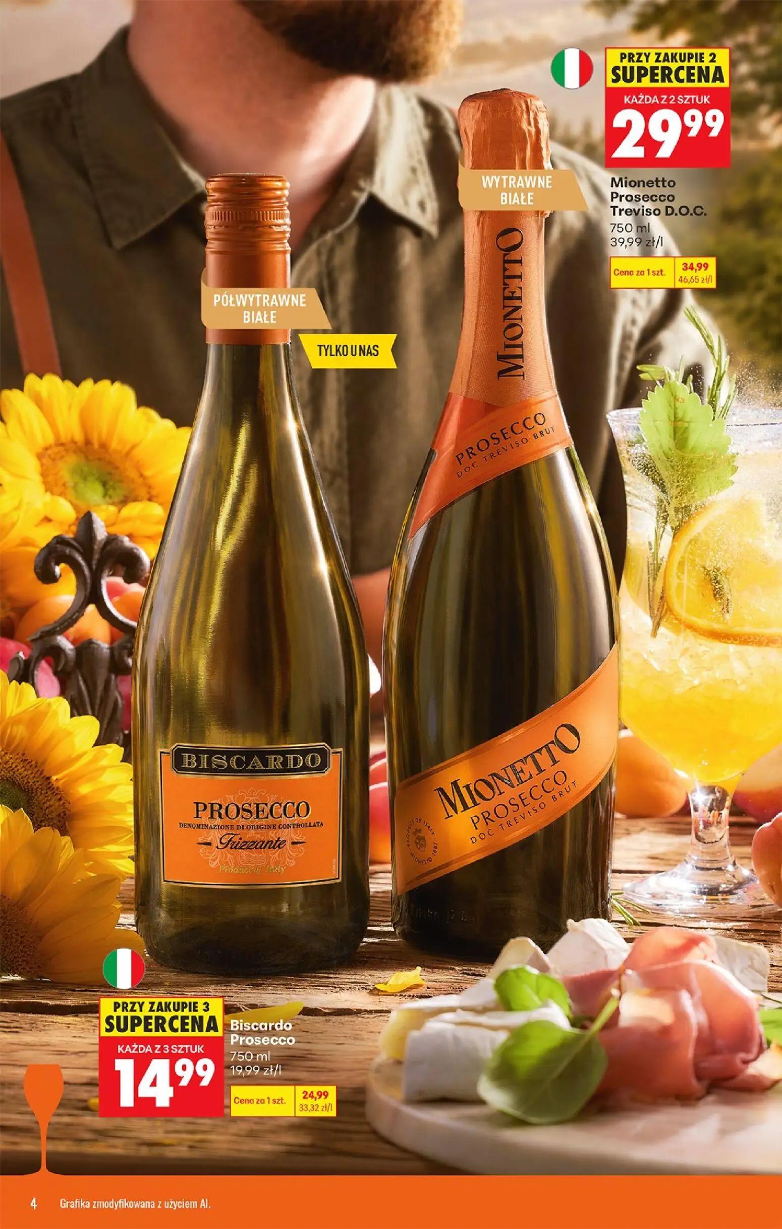 Biedronka gazetka, strona 4 z 39 — Biscardo Prosecco, Mionetto Prosecco Treviso D.O.C.