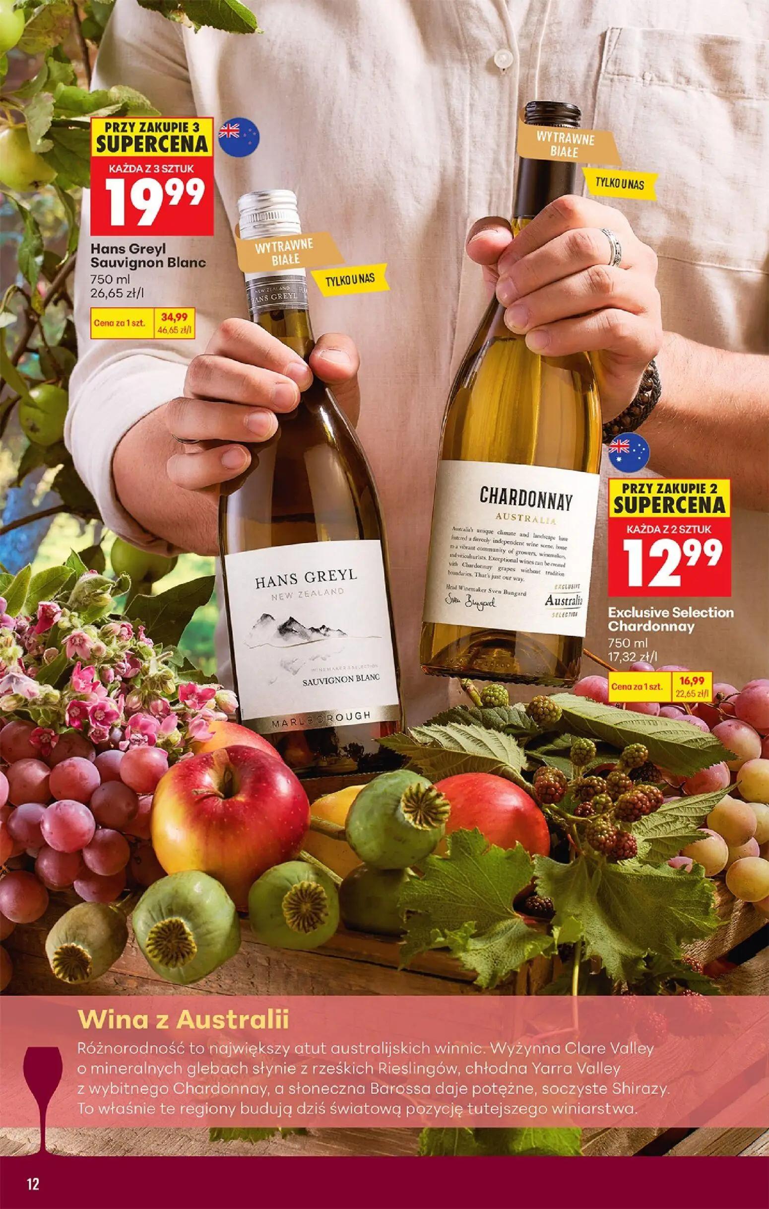 Biedronka gazetka, strona 14 z 39 — Hans Greyl Sauvignon Blanc, Exclusive Selection Chardonnay