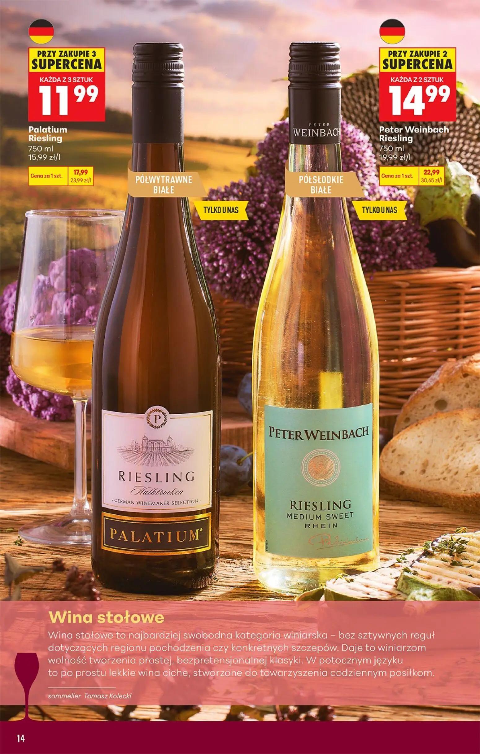Biedronka gazetka, strona 16 z 39 — Peter Weinbach Riesling, Palatium Riesling