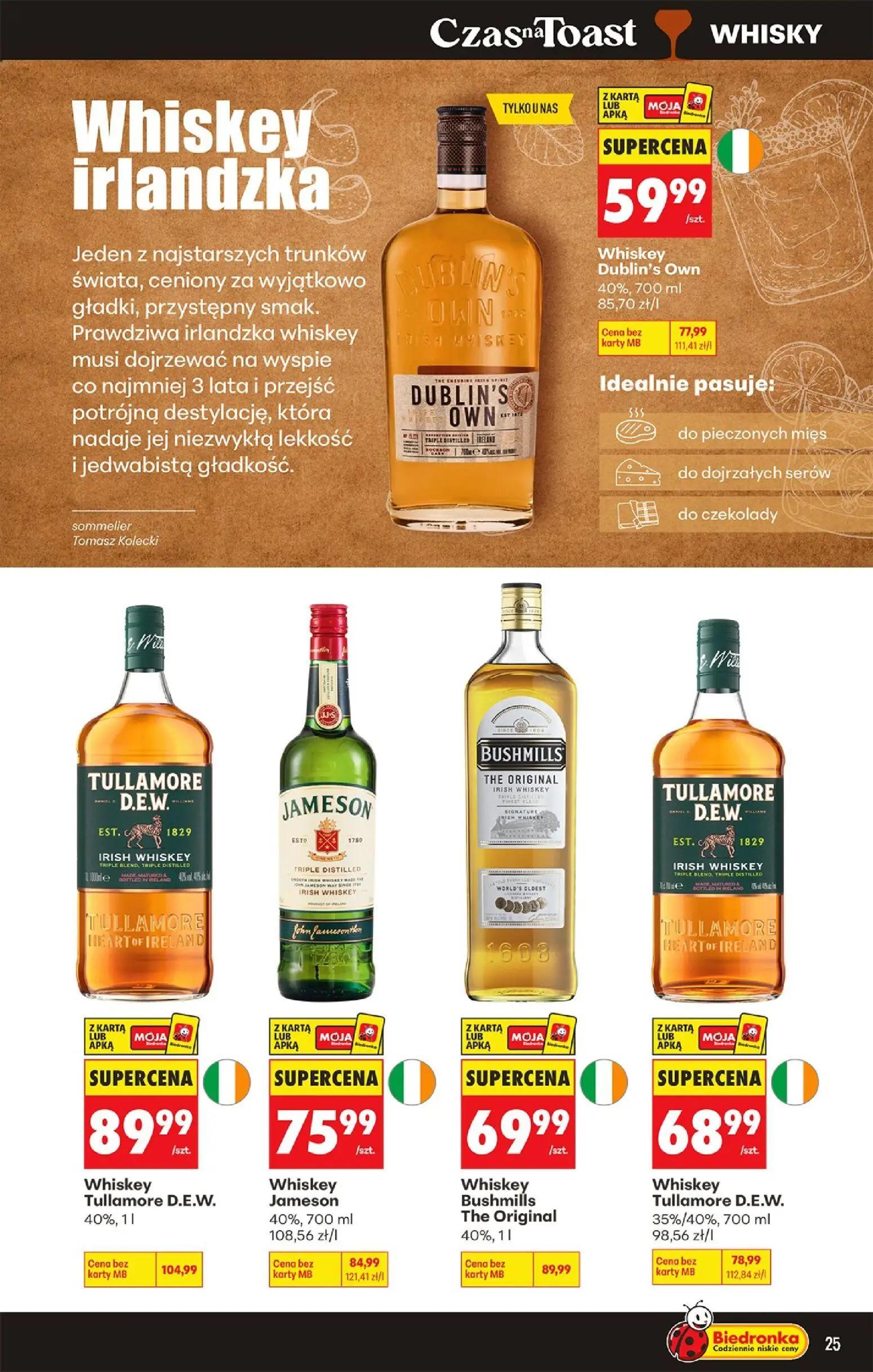 Biedronka gazetka, strona 27 z 39 — Whiskey Bushmills The Original, Whiskey Dublin's Own, Whiskey Tullamore D.E.W.