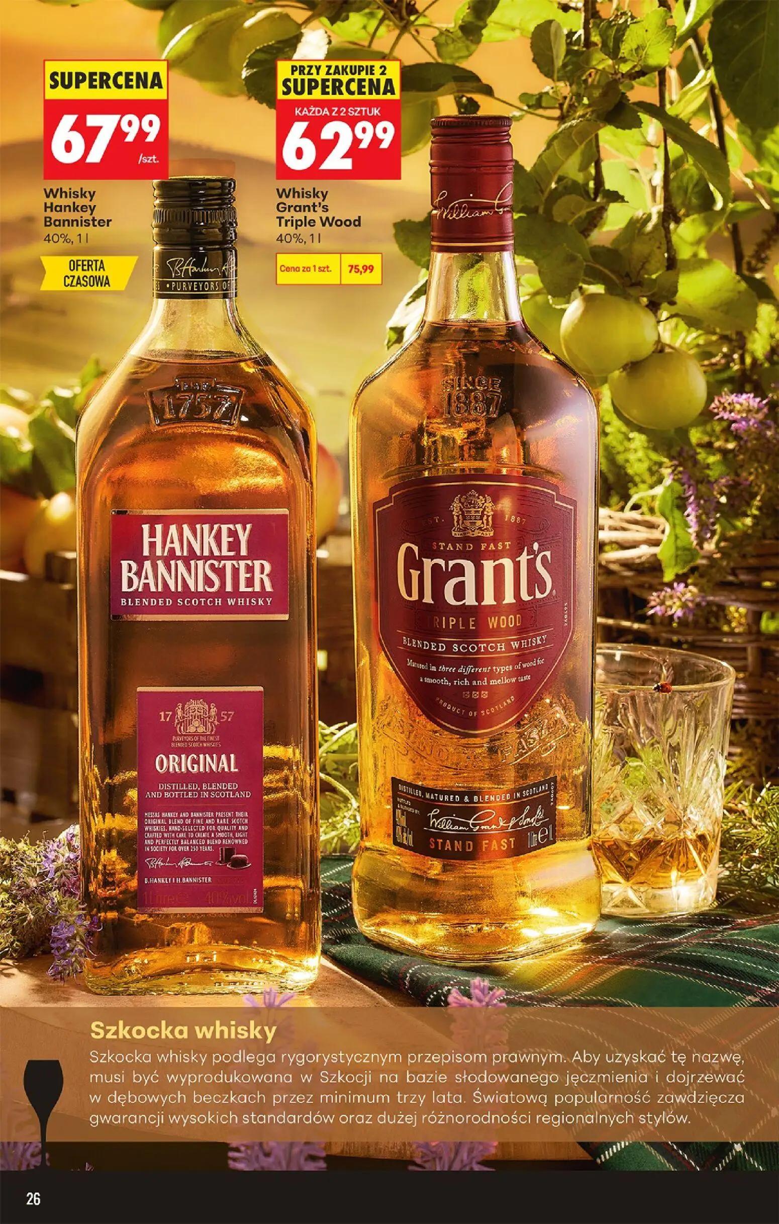 Biedronka gazetka, strona 28 z 39 — Whisky Grant's Triple Wood, Whisky Hankey Bannister
