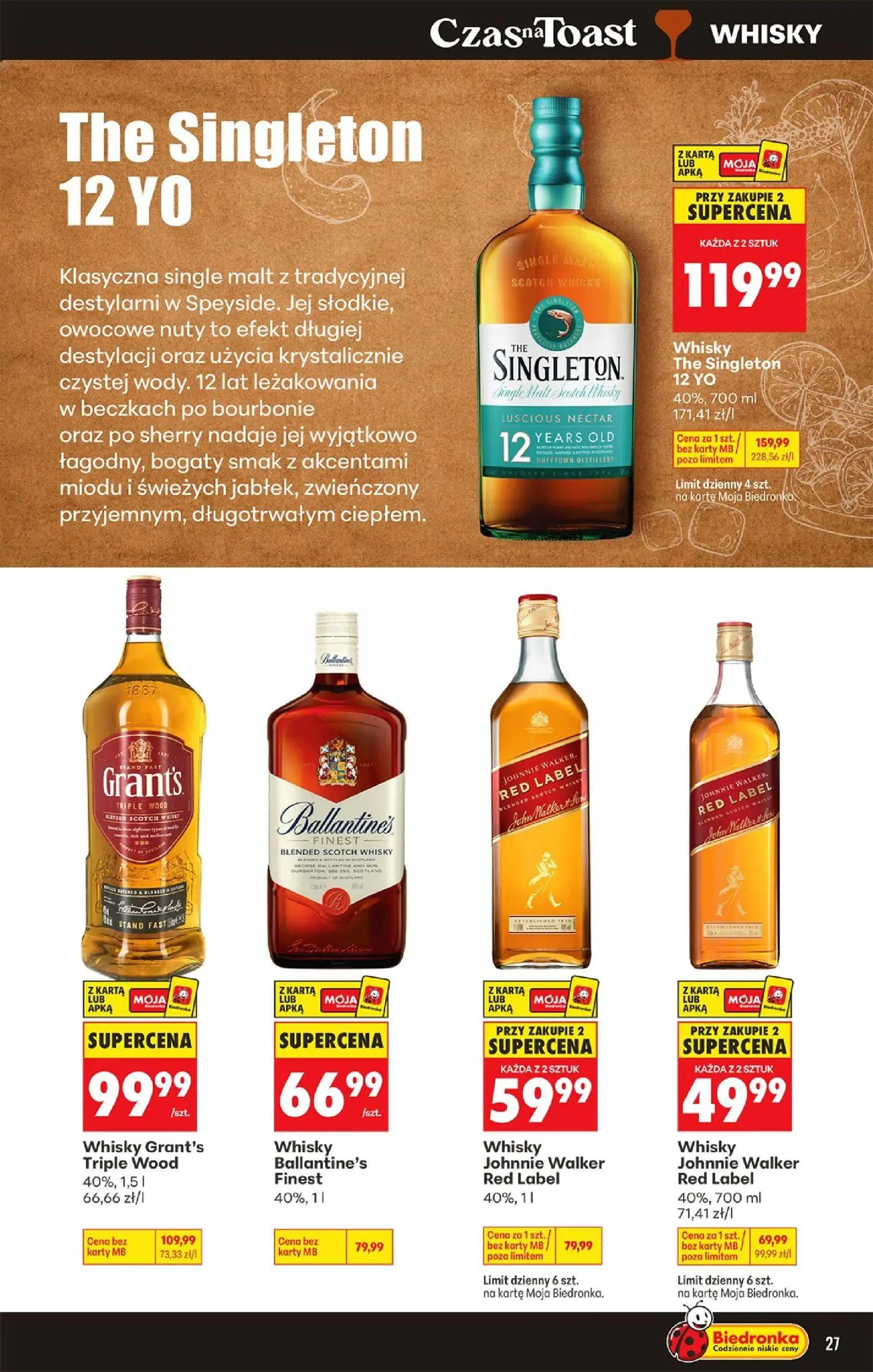 Biedronka gazetka, strona 29 z 39 — Whisky The Singleton 12 YO, Whisky Johnnie Walker Red Label, Whisky Johnnie Walker Red L…