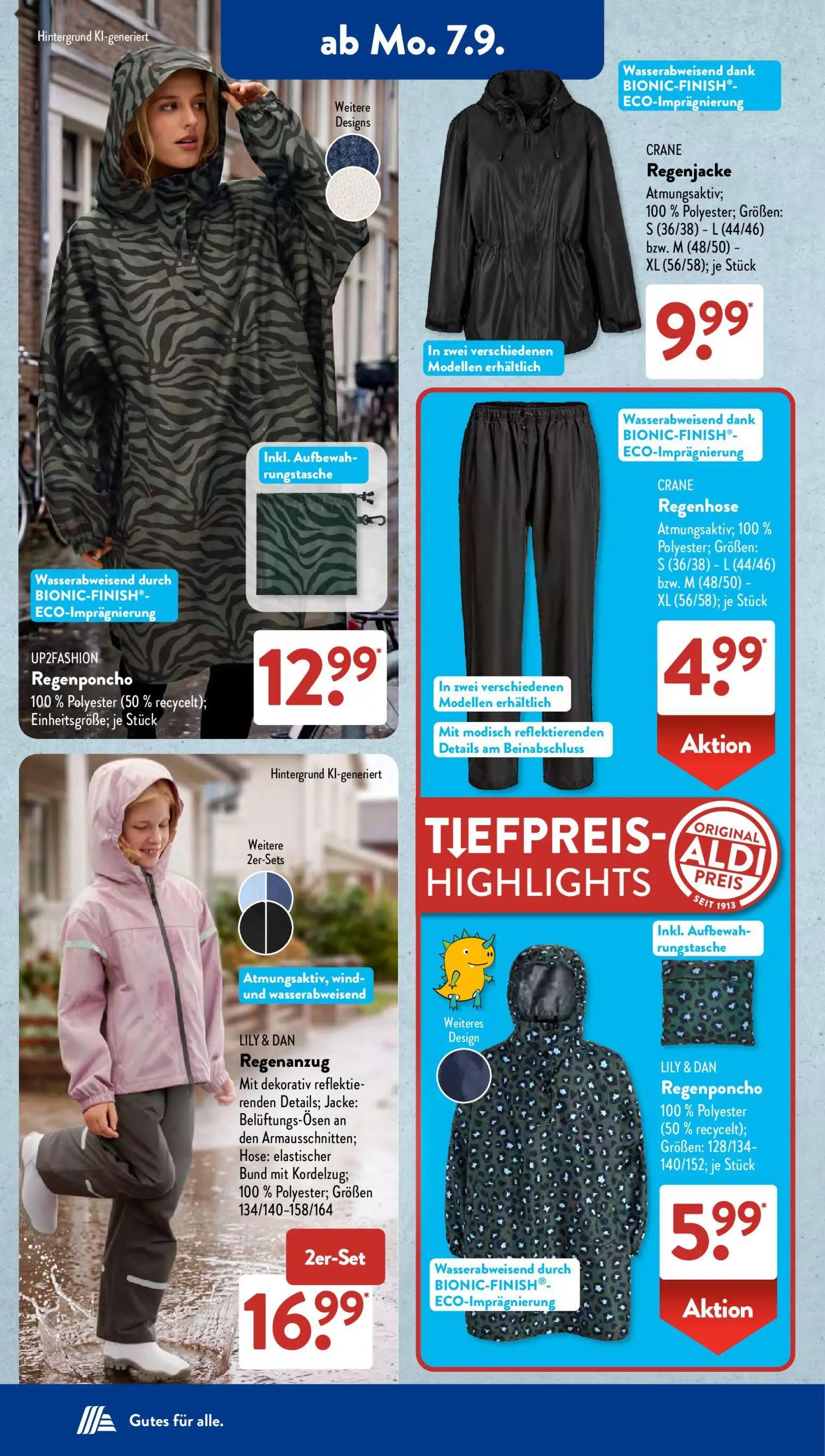 Aldi Süd Prospekt, Seite 2 von 24 — Regenjacke, Regenponcho, Regenhose