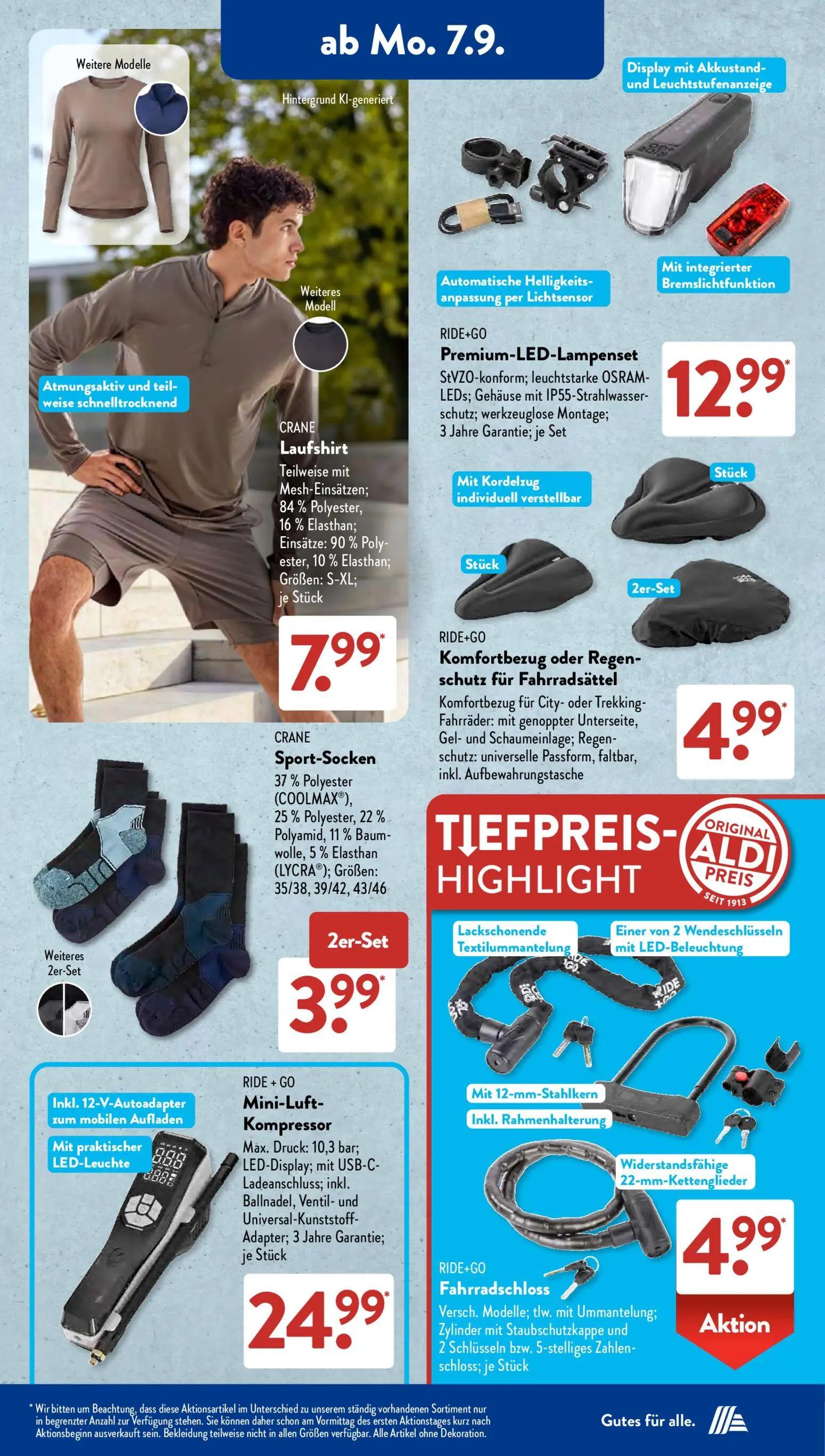Aldi Süd Prospekt, Seite 3 von 24 — Komfortbezug oder Regenschutz für Fahrradsättel