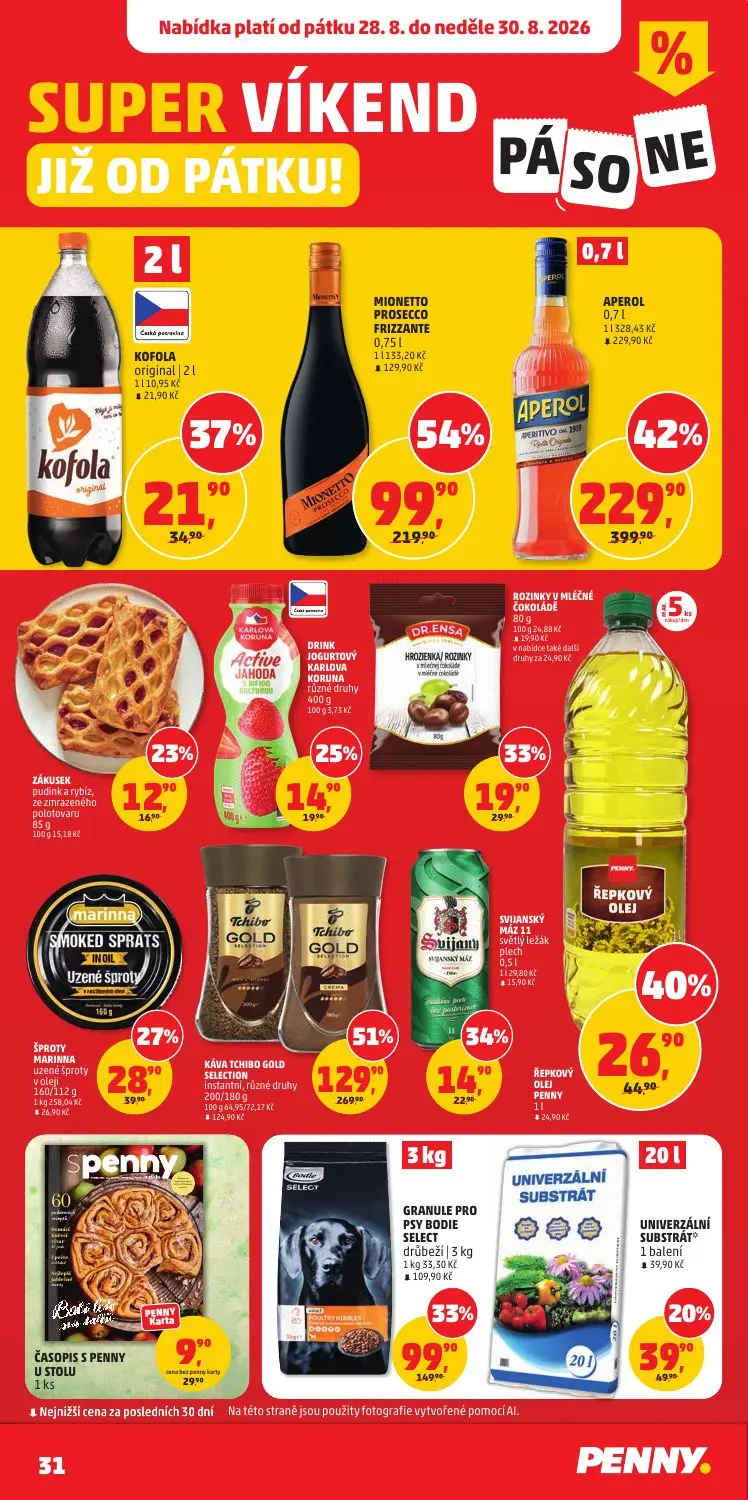 PENNY leták, strana 31 z 40 — KÁVA TCHIBO GOLD SELECTION instantní, různé druhy, KOFOLA original