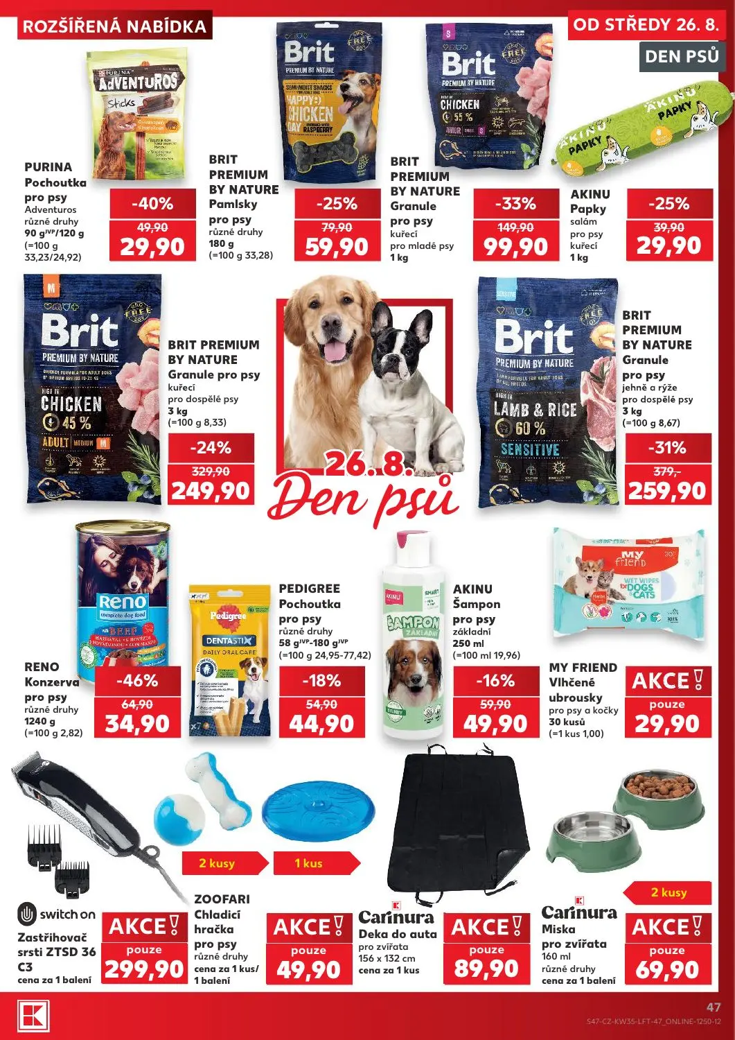 Kaufland leták, strana 47 z 56 — BRIT PREMIUM BY NATURE Granule pro psy jehně a rýže pro dospělé psy