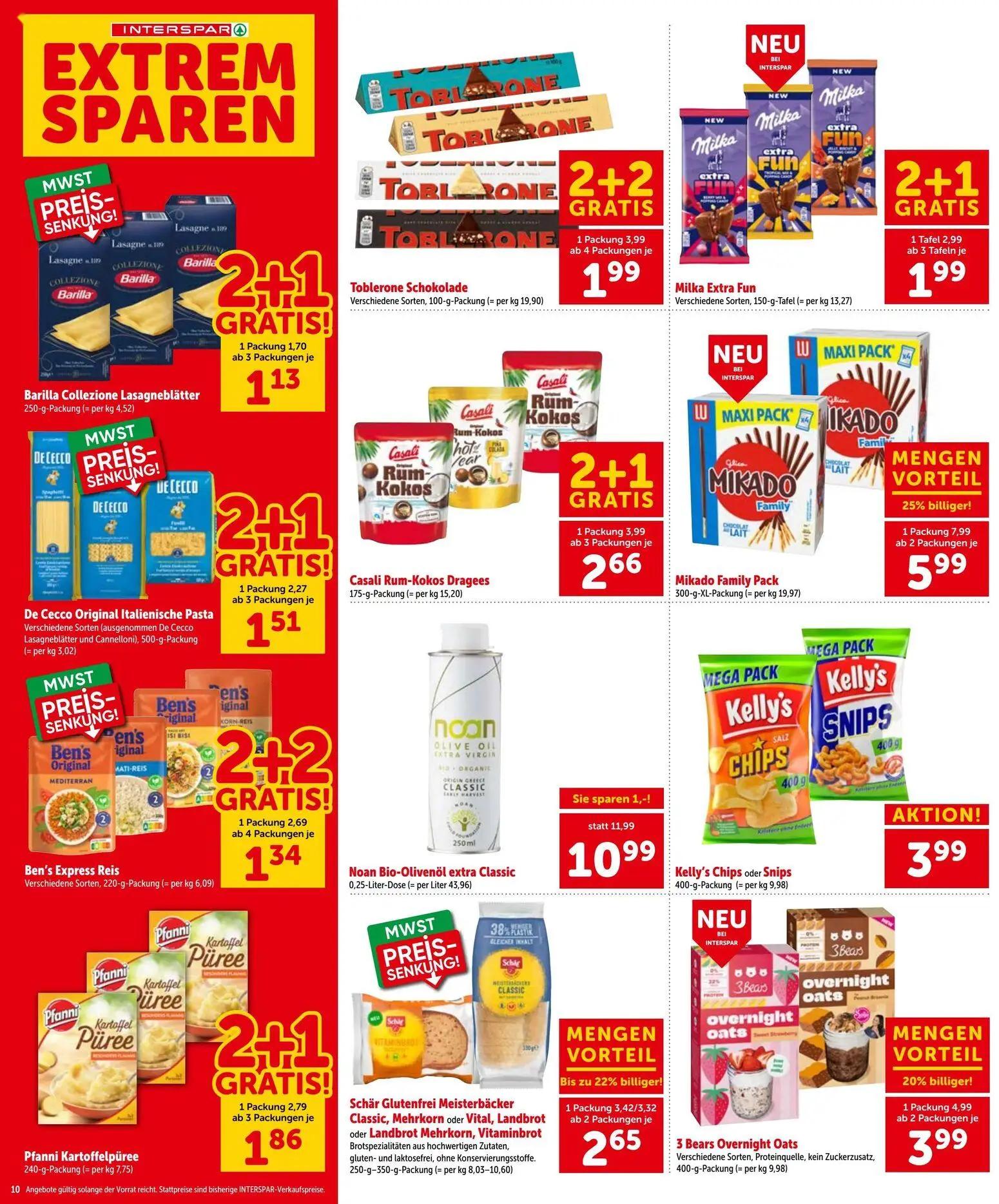 Interspar Prospekt, Seite 10 von 20 — 3 Bears Overnight Oats, Schär Glutenfrei Meisterbäcker Classic, Mehrkorn oder Vital, L…