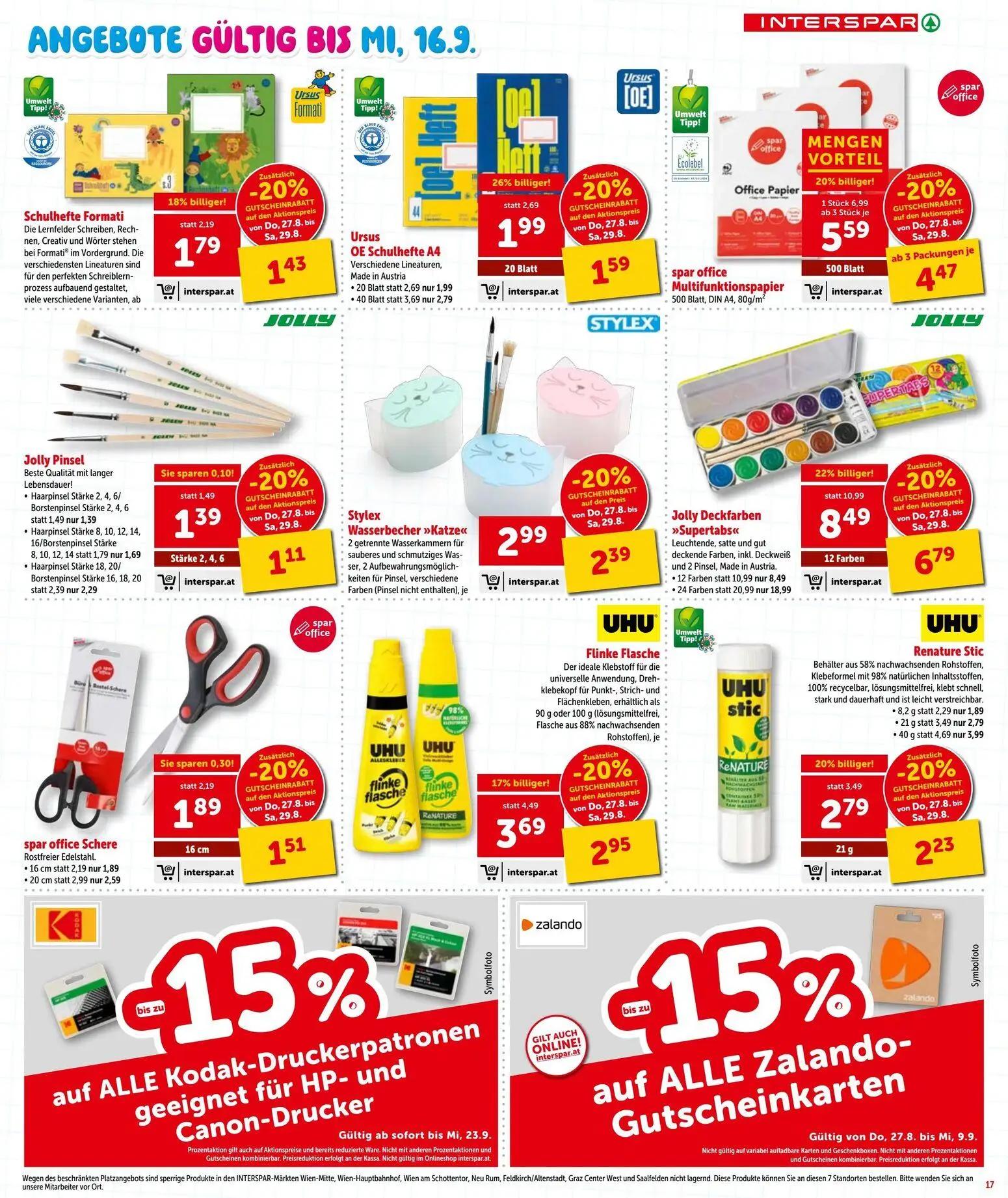 Interspar Prospekt, Seite 17 von 20 — Jolly Deckfarben »Supertabs« Leuchtende, satte und gut deckende Farben, inkl. Deckweiß…