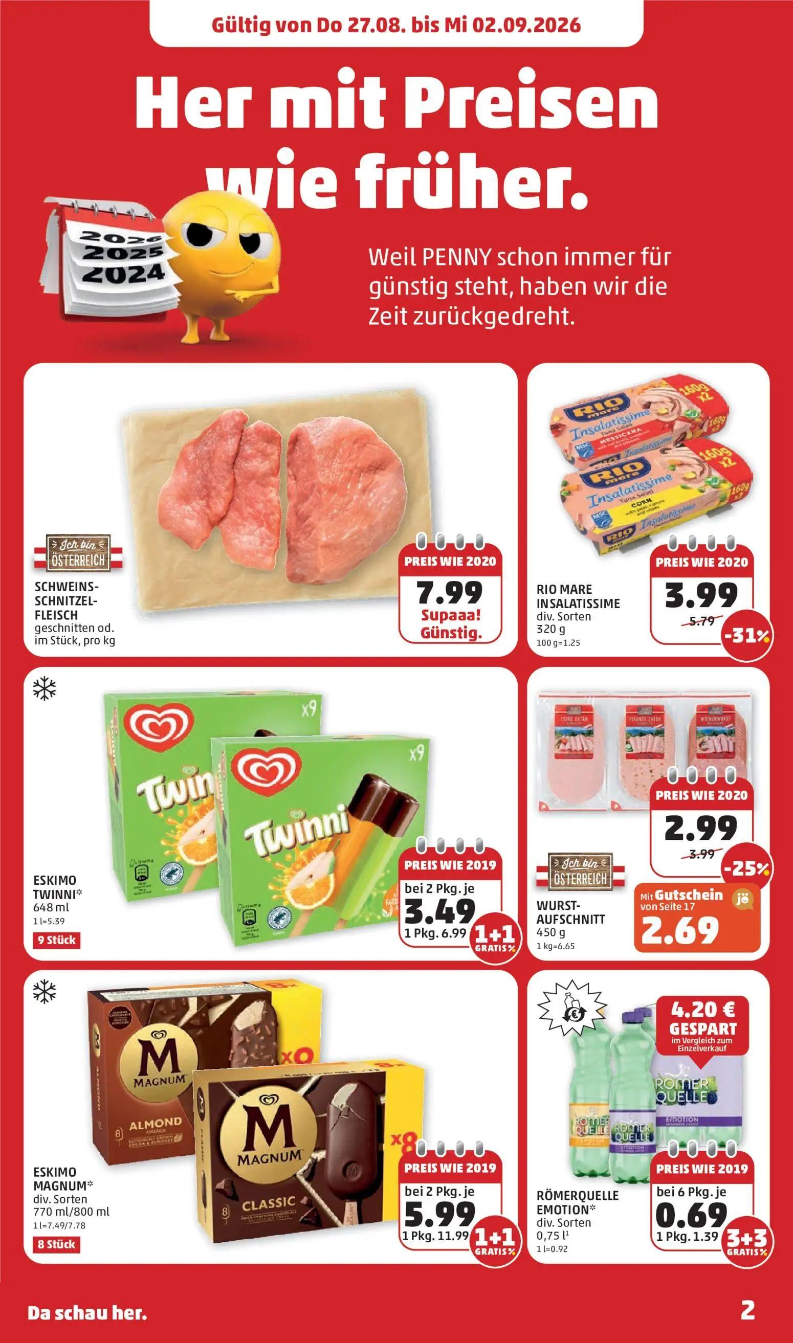 PENNY Prospekt, Seite 2 von 32 — RIO MARE INSALATISSIME, ESKIMO TWINNI*, ESKIMO MAGNUM*