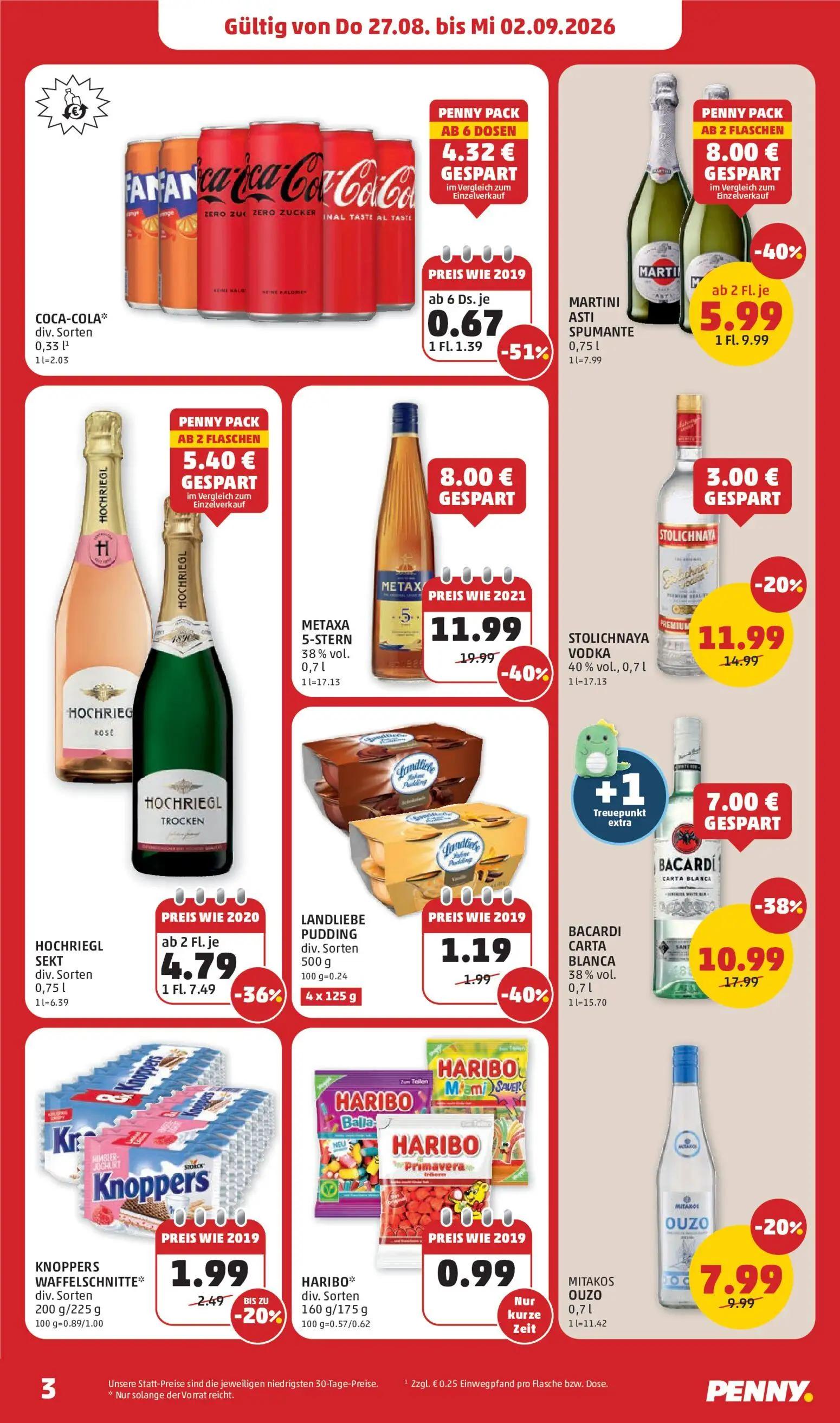 PENNY Prospekt, Seite 3 von 32 — LANDLIEBE PUDDING, COCA-COLA*, HARIBO*