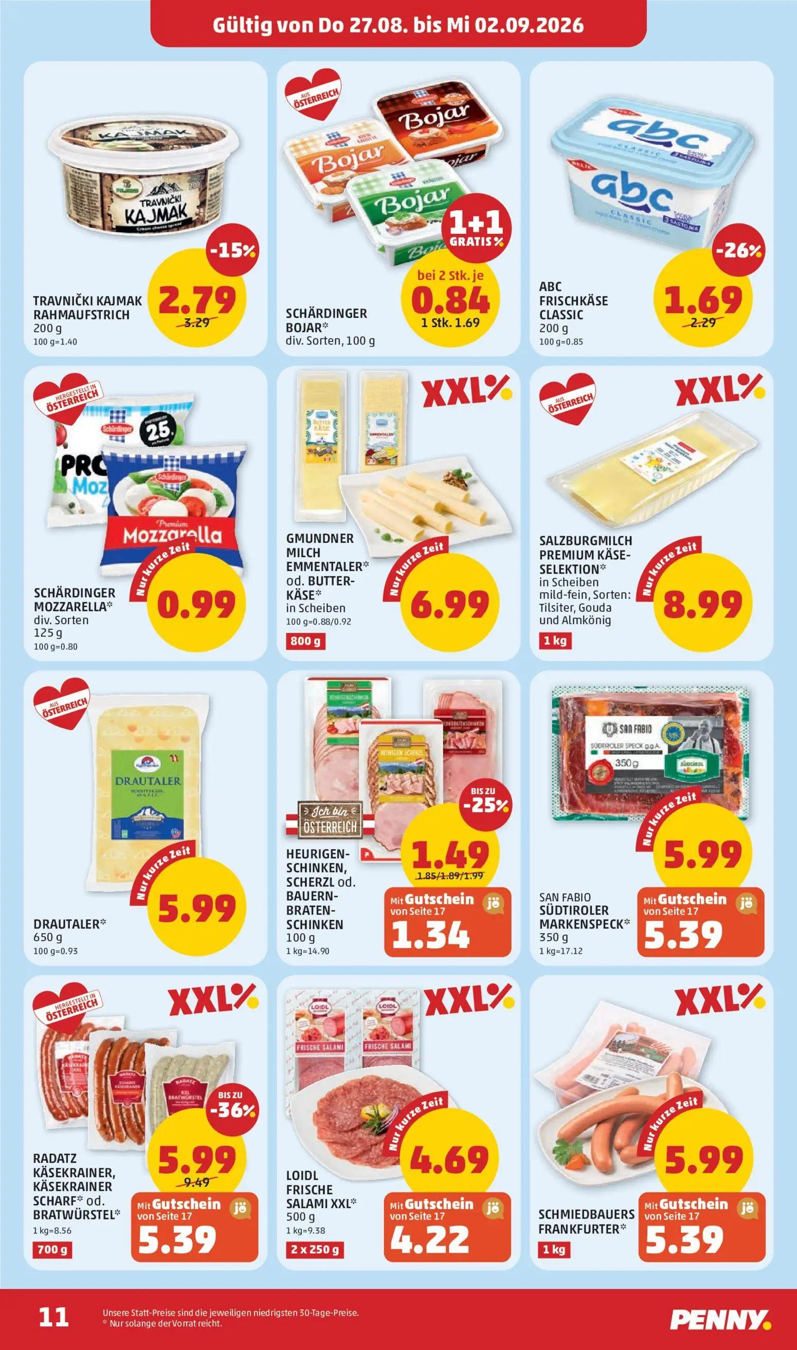 PENNY Prospekt, Seite 11 von 32 — ABC FRISCHKÄSE CLASSIC, TRAVNIČKI KAJMAK RAHMAUFSTRICH