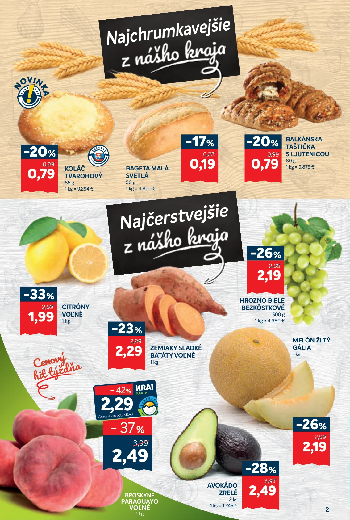 Kraj leták, strana 2 z 16 — BROSKYNE PARAGUAYO VOĽNÉ, CITRÓNY VOĽNÉ, AVOKÁDO ZRELÉ