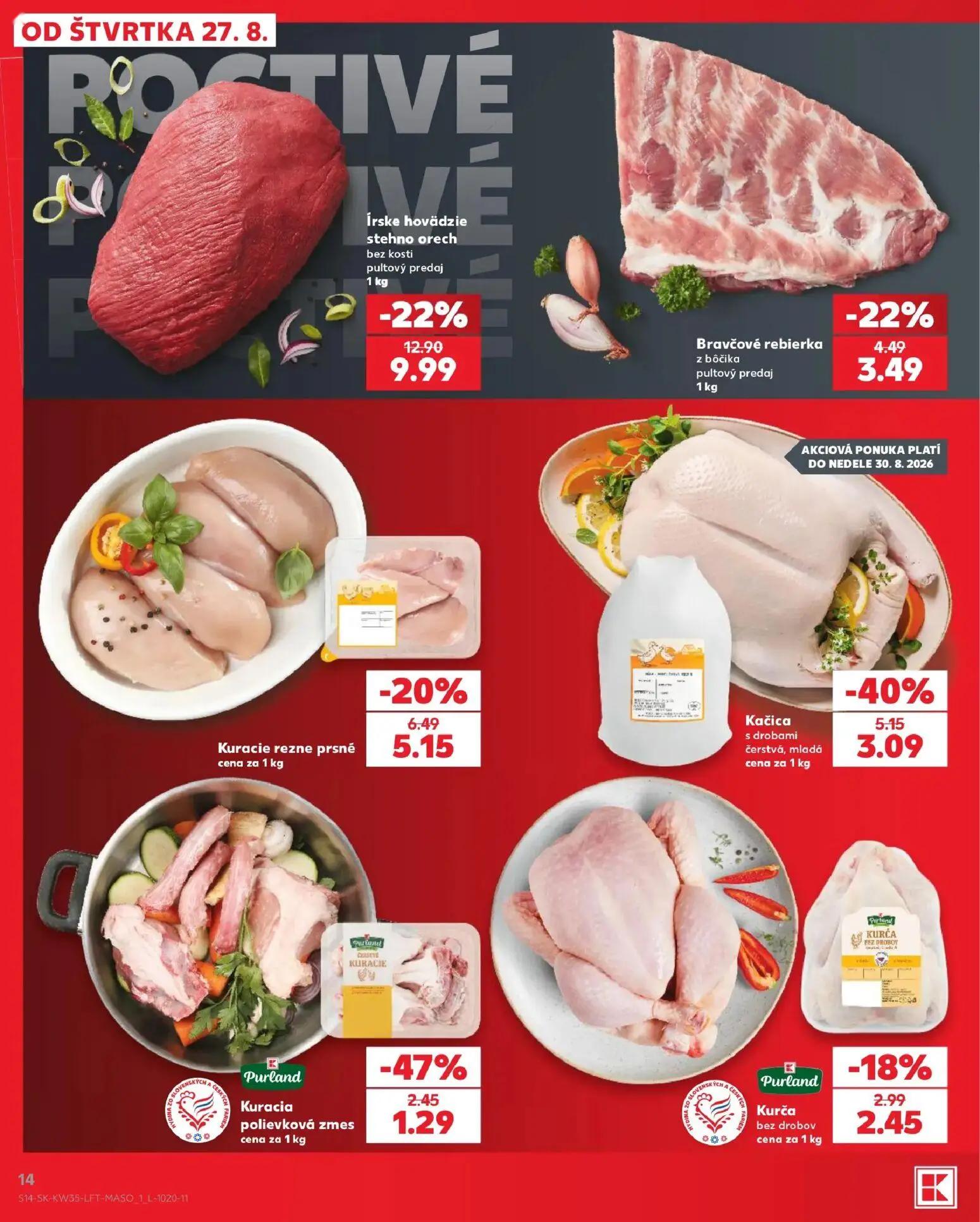 Kaufland leták, strana 14 z 76 — Írske hovädzie stehno orech bez kosti